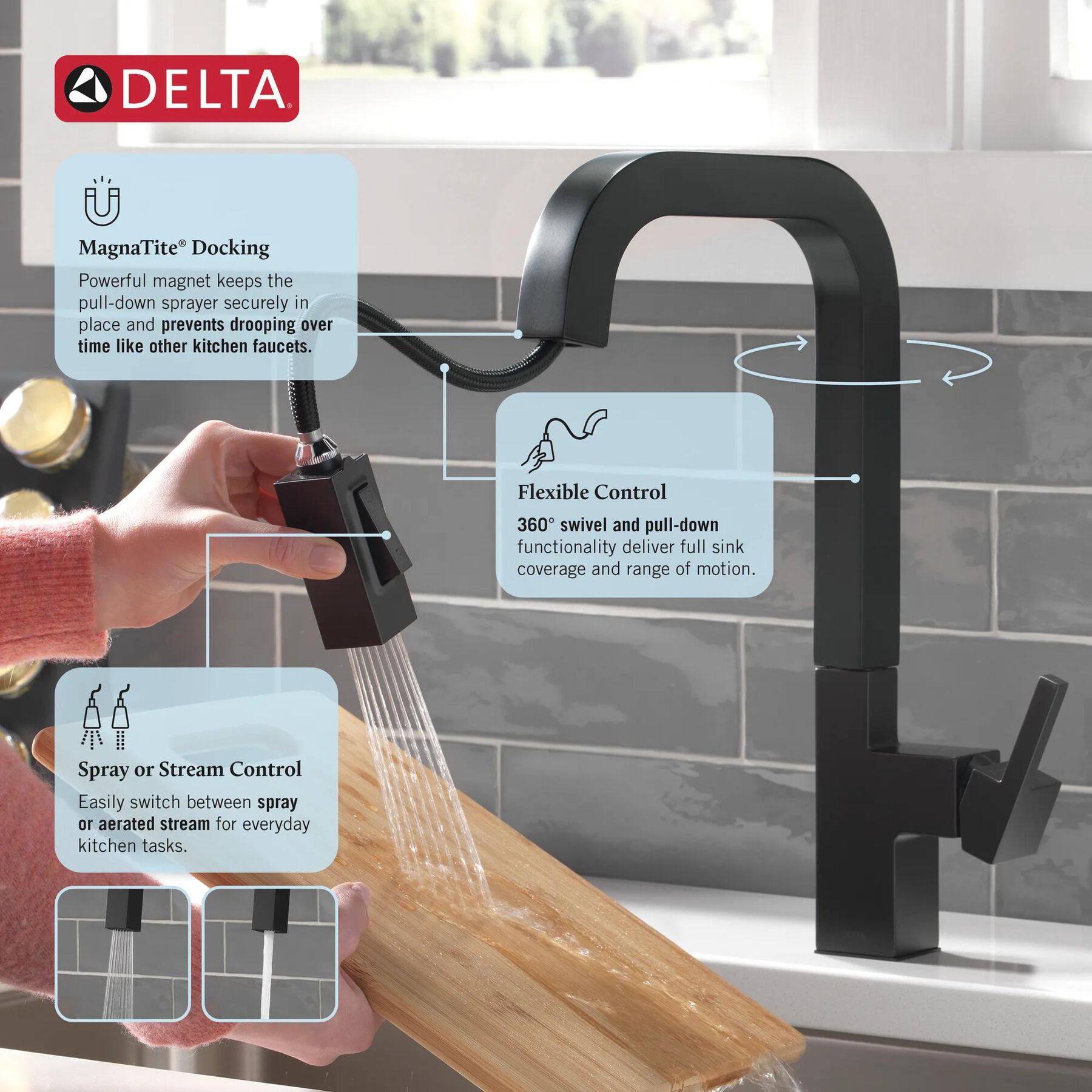 Single-Handle Pull-Down Kitchen Faucet