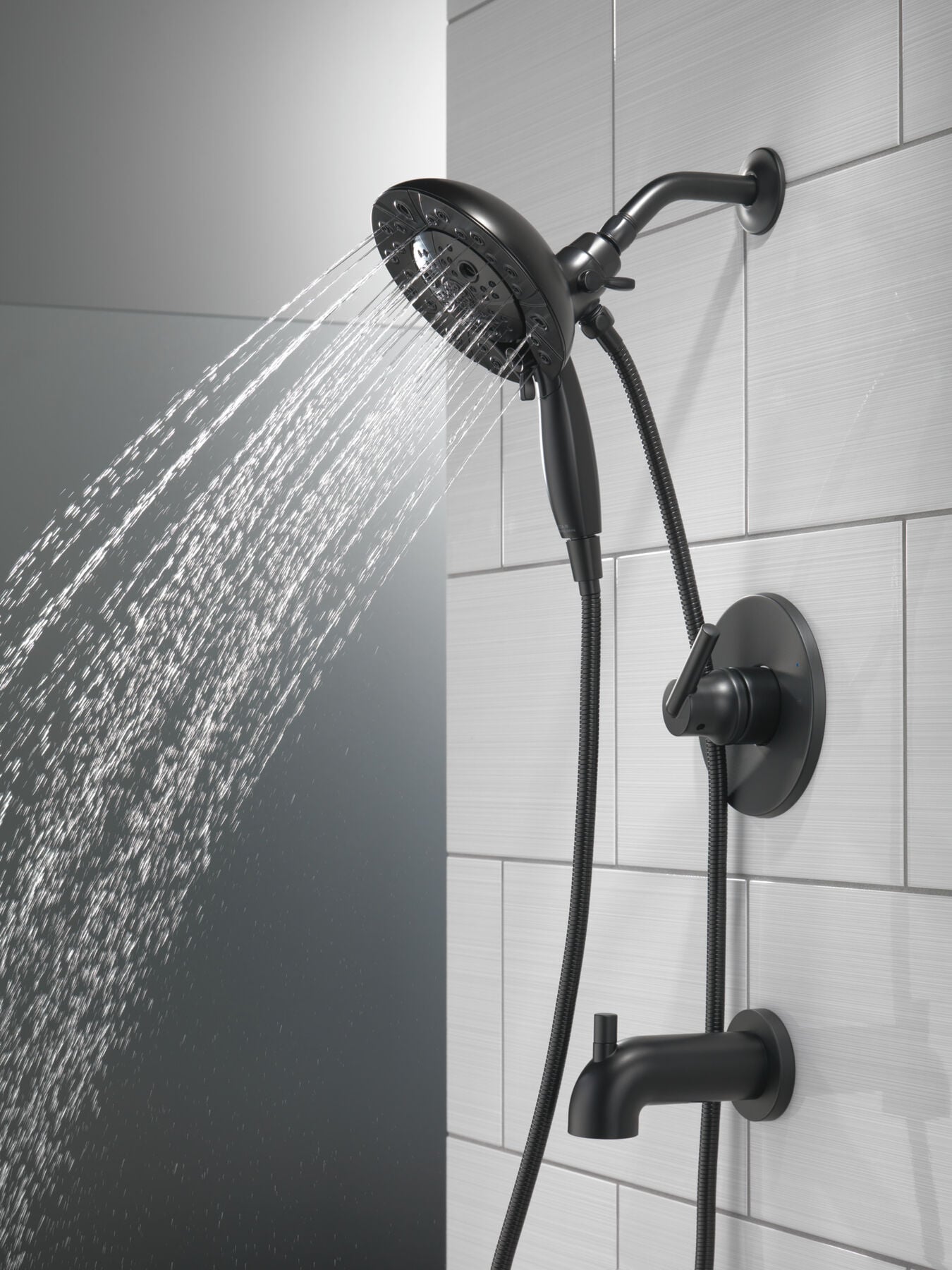 H<sub>2</sub>Okinetic&reg; In2ition&reg; 5-Setting Two-in-One Shower