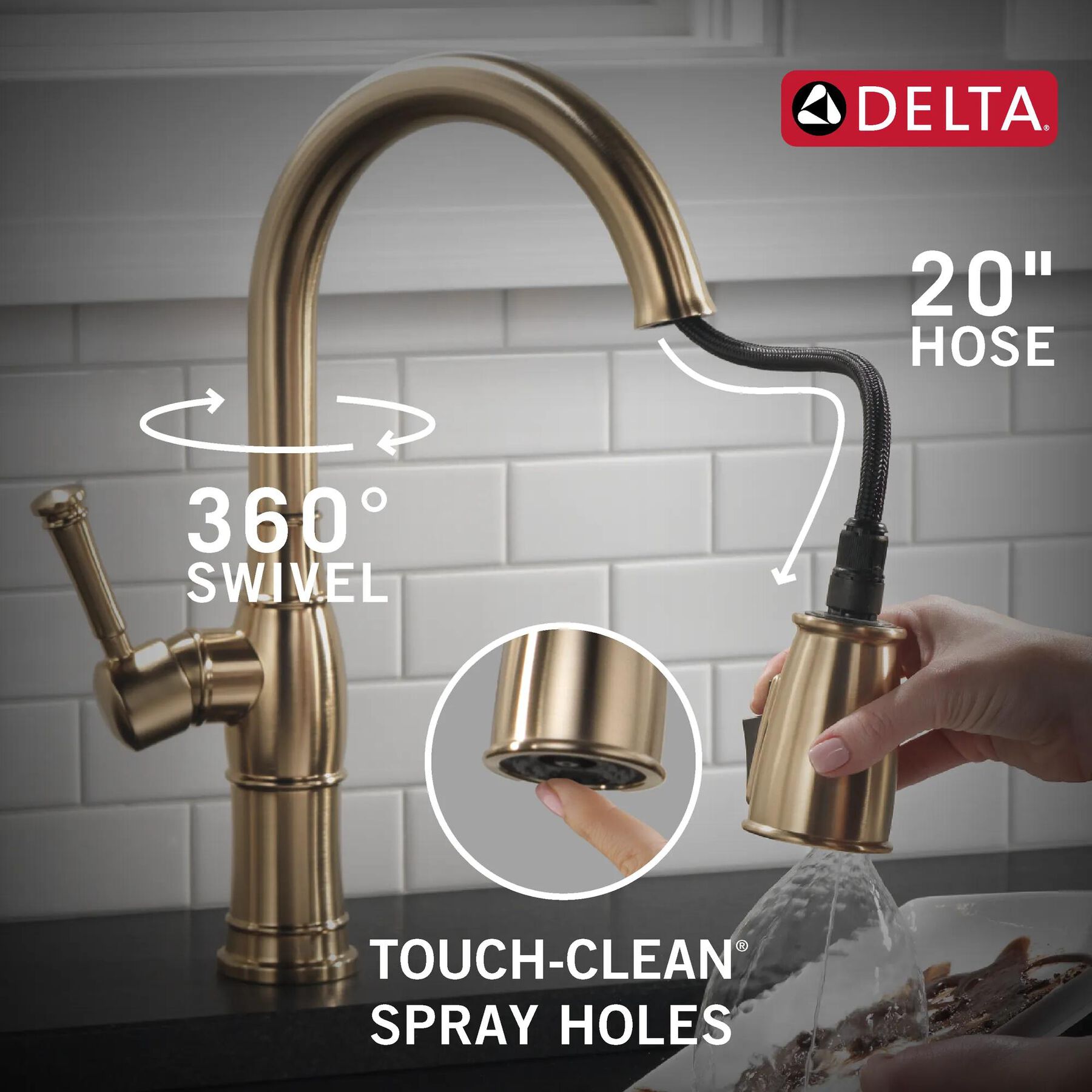 Single Handle Pull-Down Kitchen Faucet with Soap Dispenser and ShieldSpray&reg; Technology