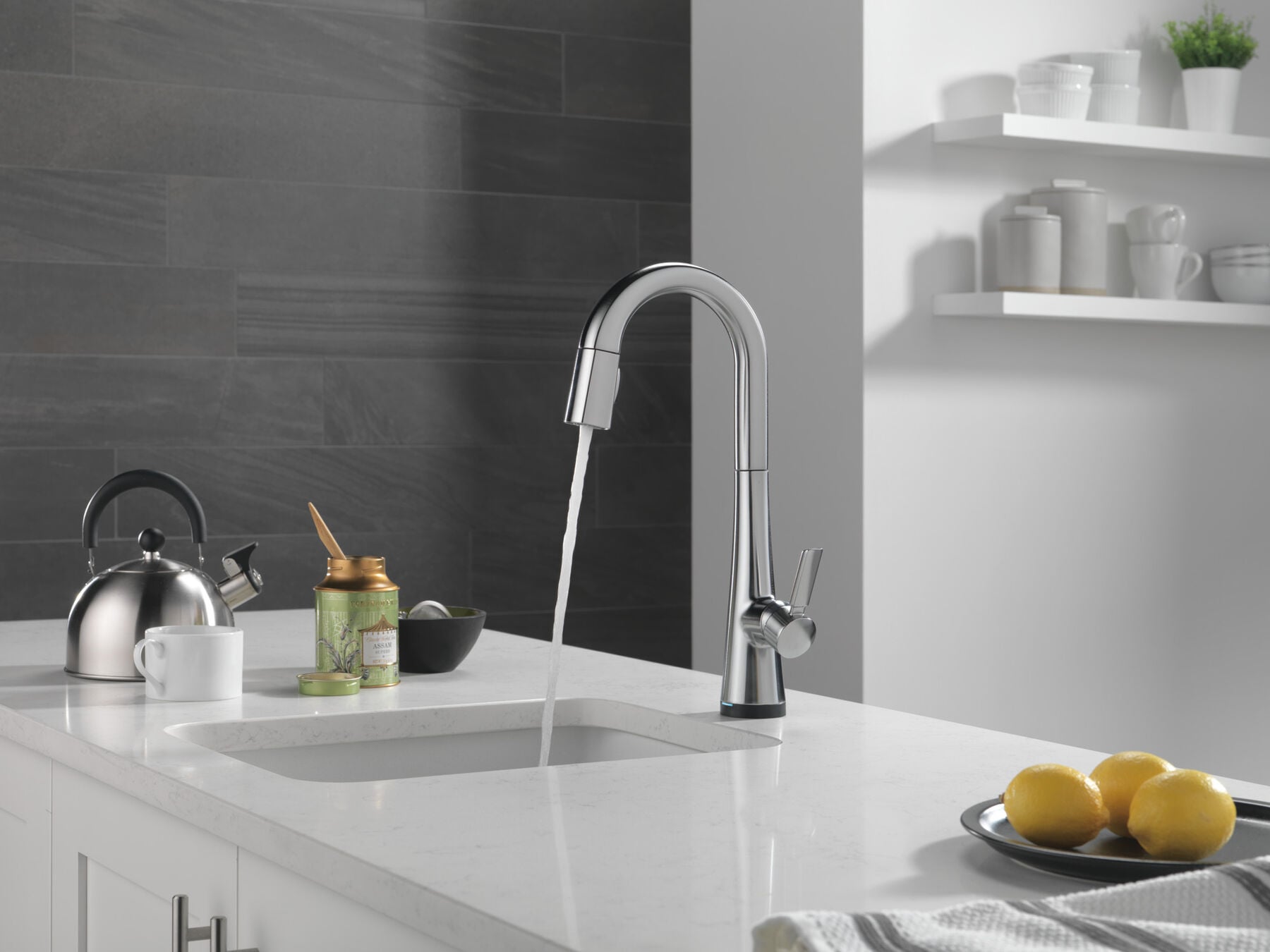 Single Handle Pull-Down Bar/Prep Faucet with Touch<sub>2</sub>O&reg; Technology
