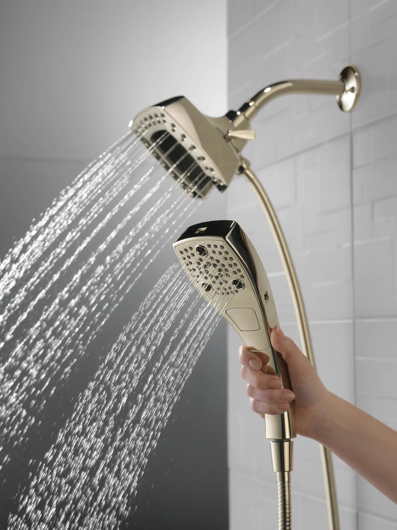H<sub>2</sub>Okinetic&reg; In2ition&reg; 5-Setting Two-in-One Shower
