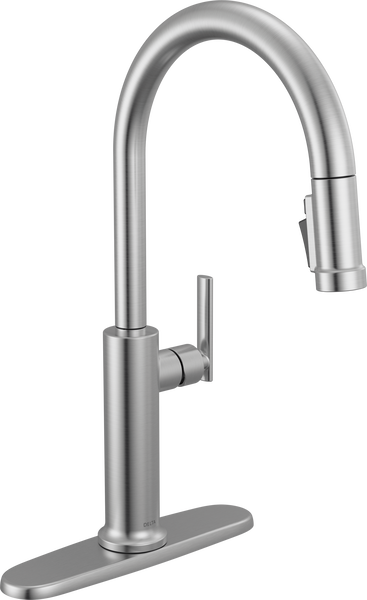 Single Handle Pull-Down Kitchen Faucet in Arctic Stainless 9186-AR
