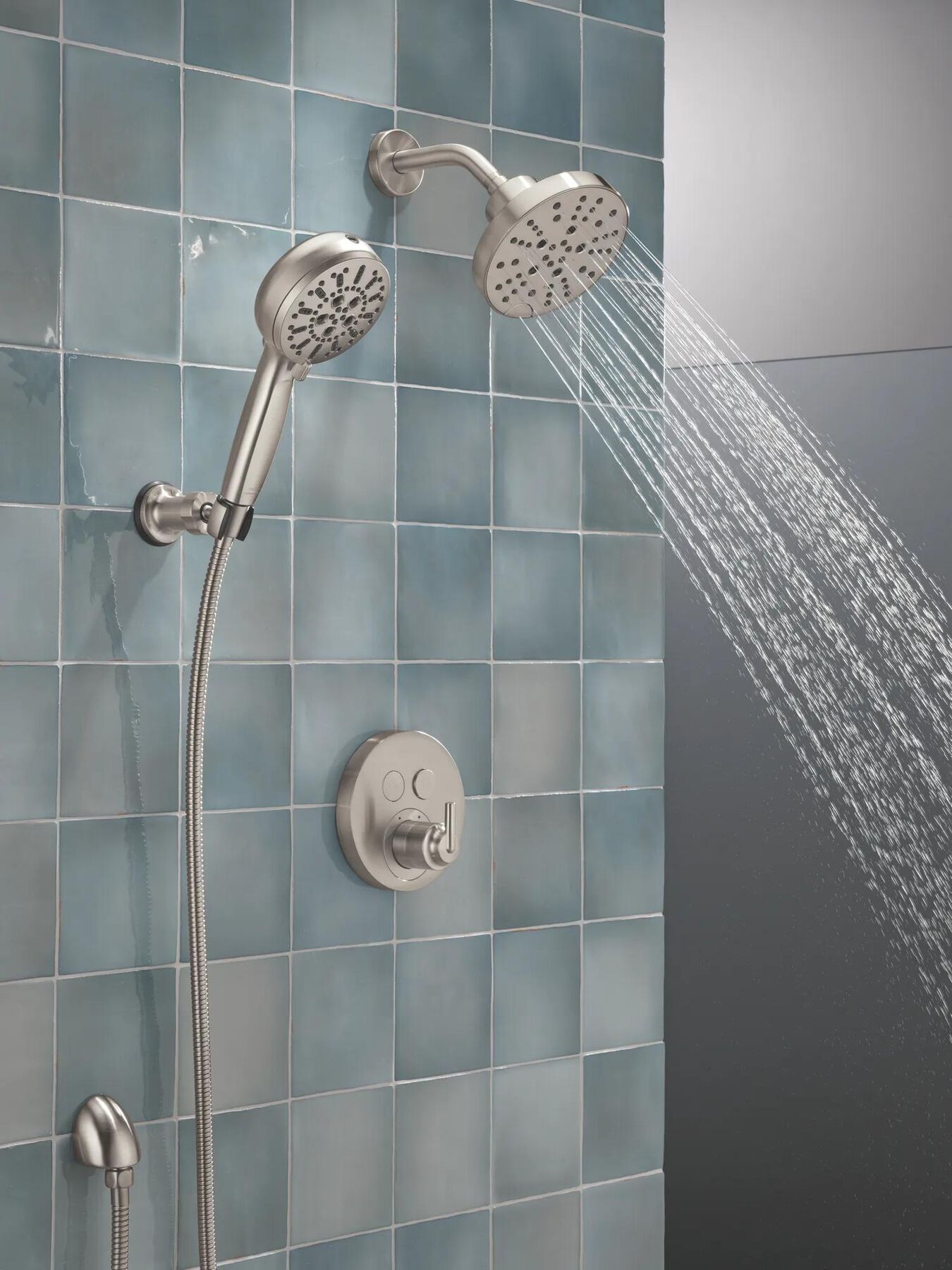 7-Setting Wall Mount Hand Shower with Cleaning Spray