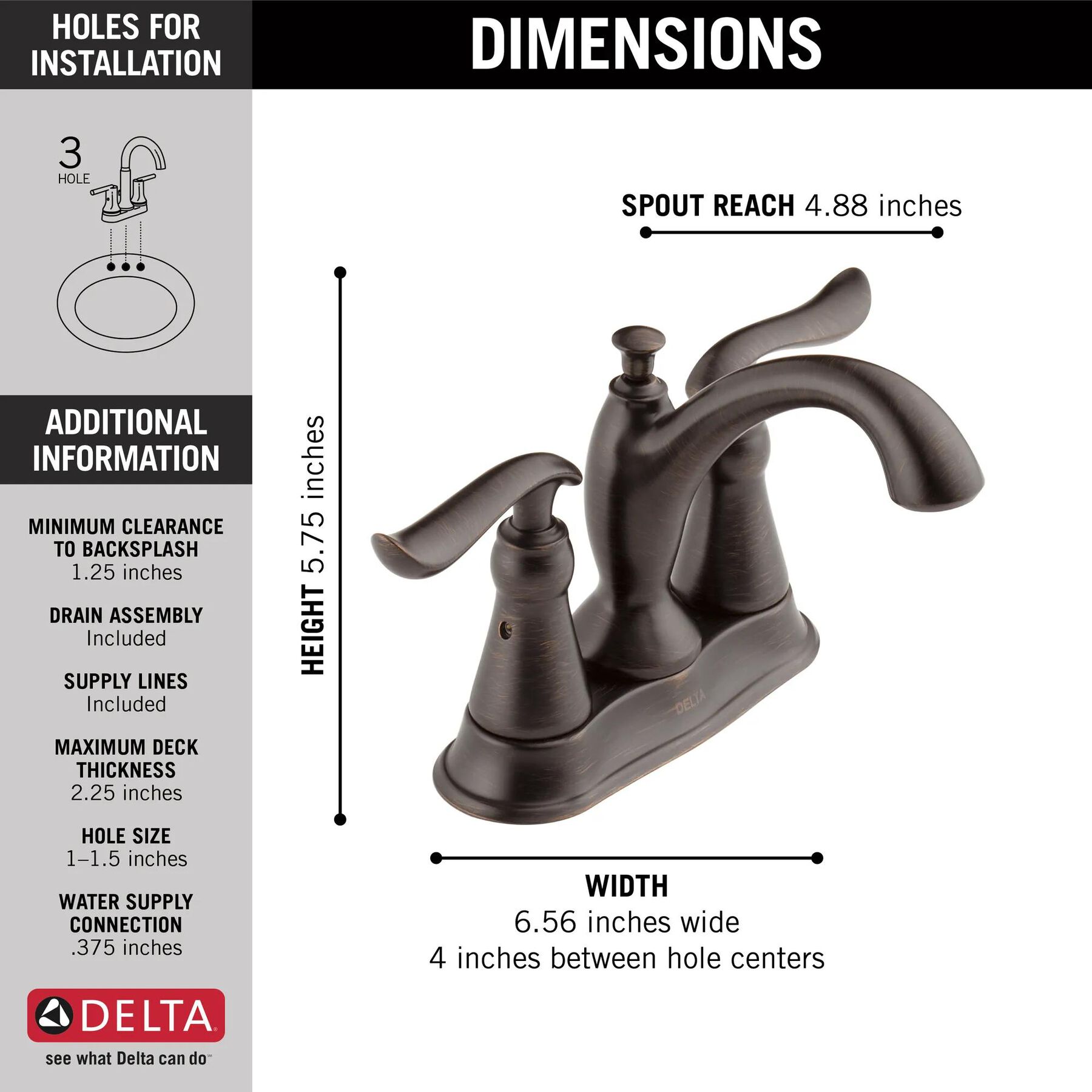 Two Handle Centerset Bathroom Faucet