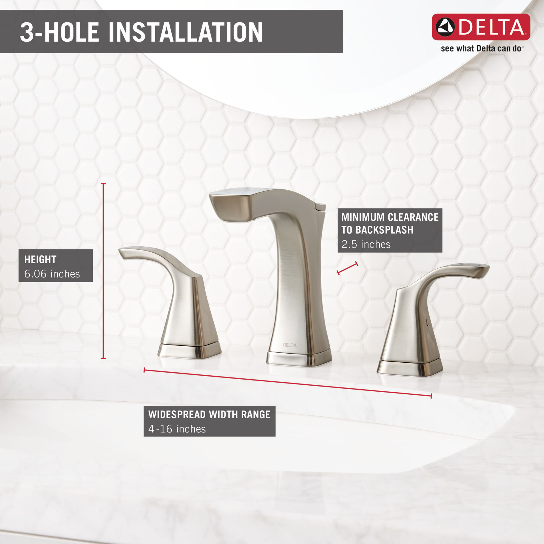Two Handle Widespread Bathroom Faucet - Metal Pop-Up (Recertified)