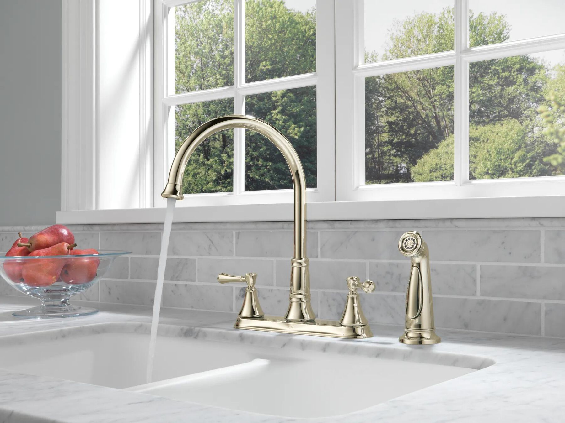 Two Handle Kitchen Faucet with Spray