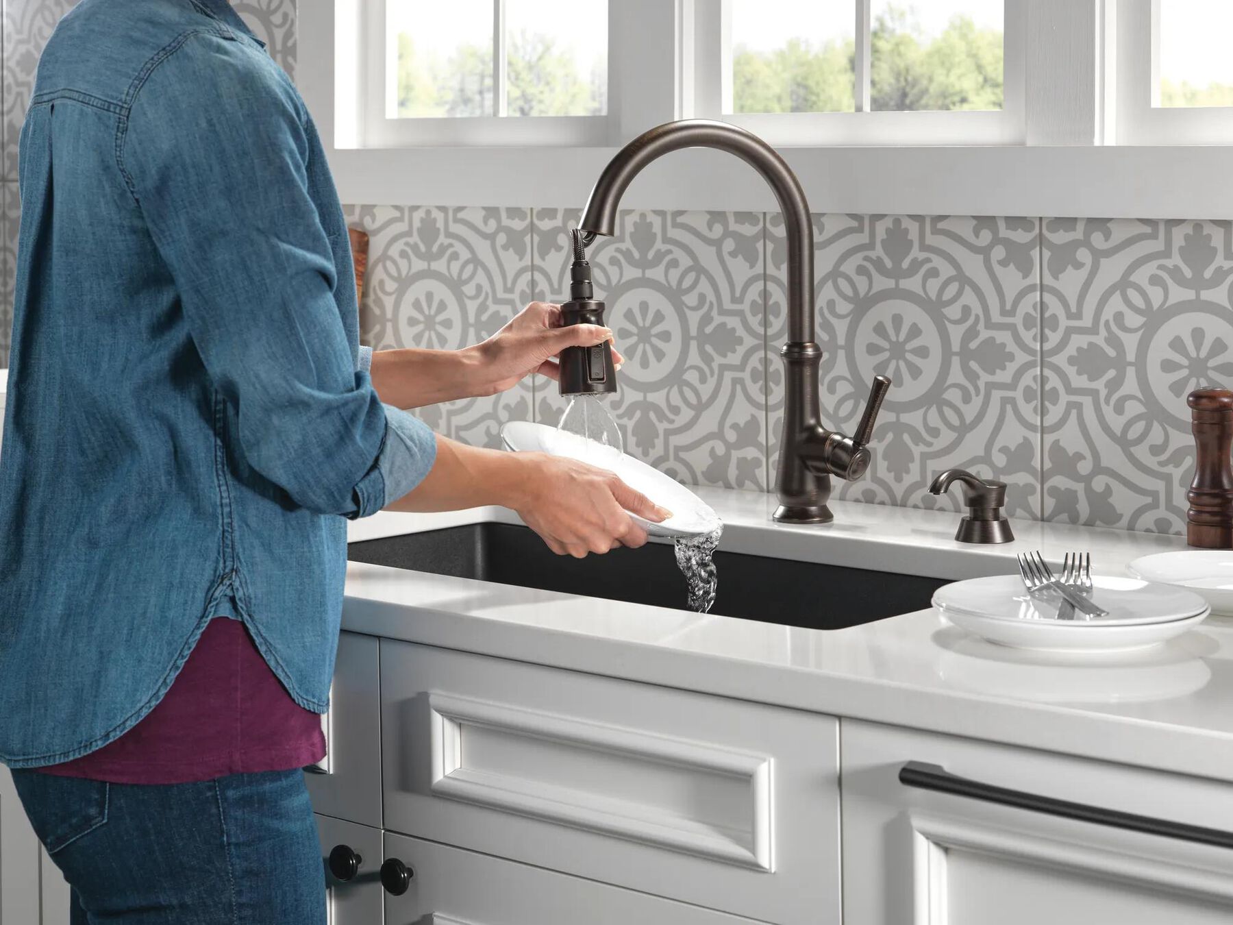 Pull-Down Kitchen Faucet w/Soap (Recertified)