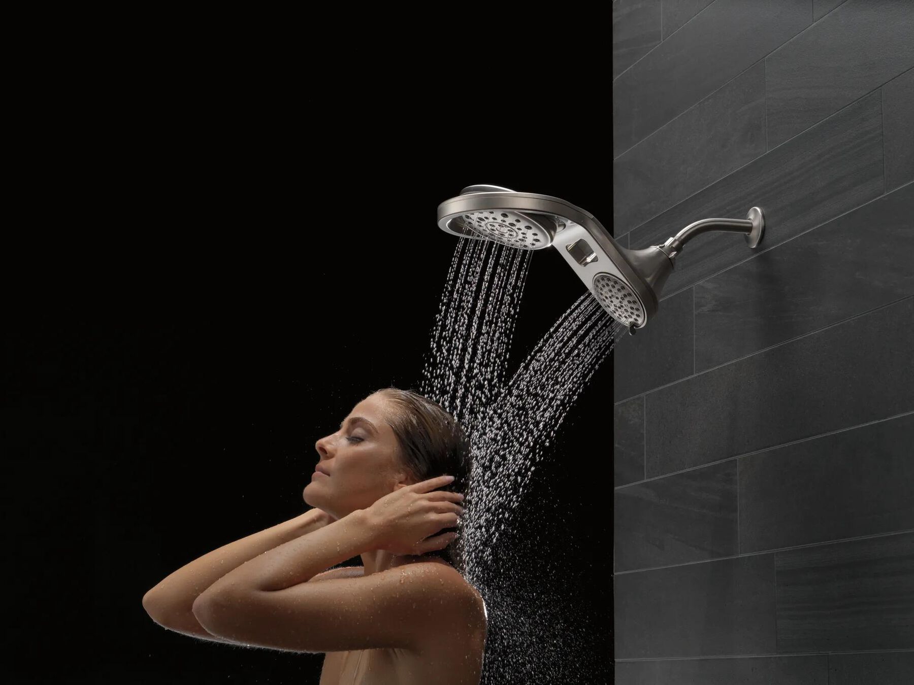 HydroRain&reg; 5-Setting Two-in-One Shower Head