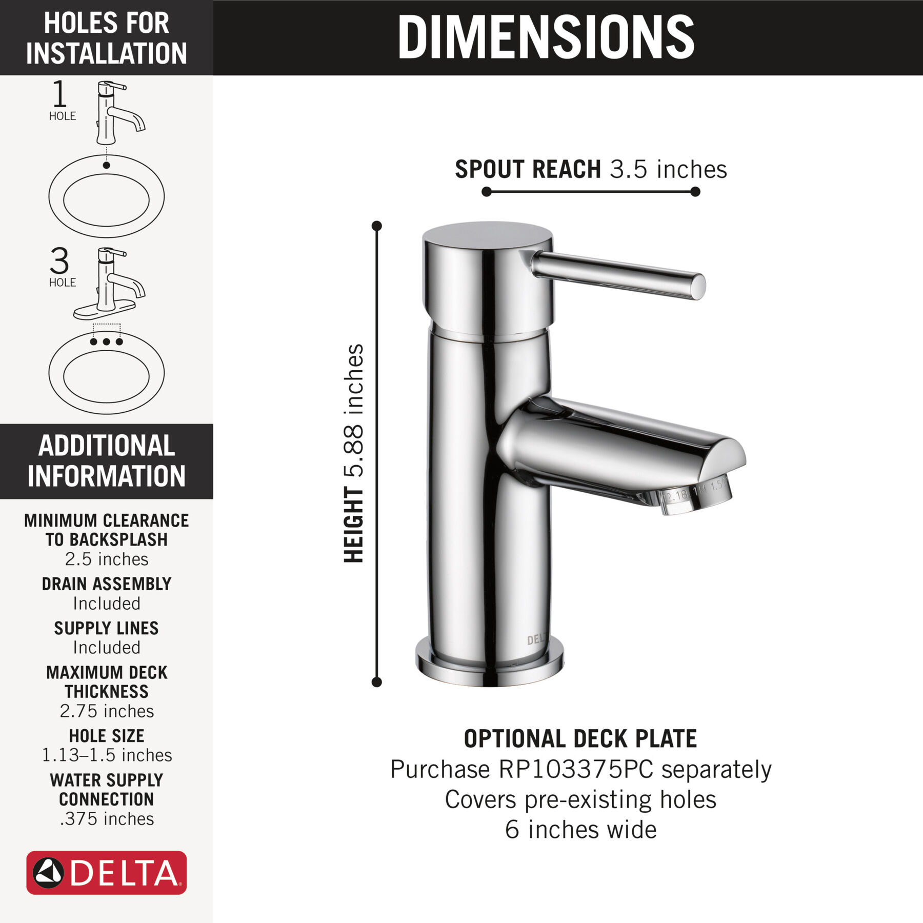 Single Handle Project-Pack Bathroom Faucet