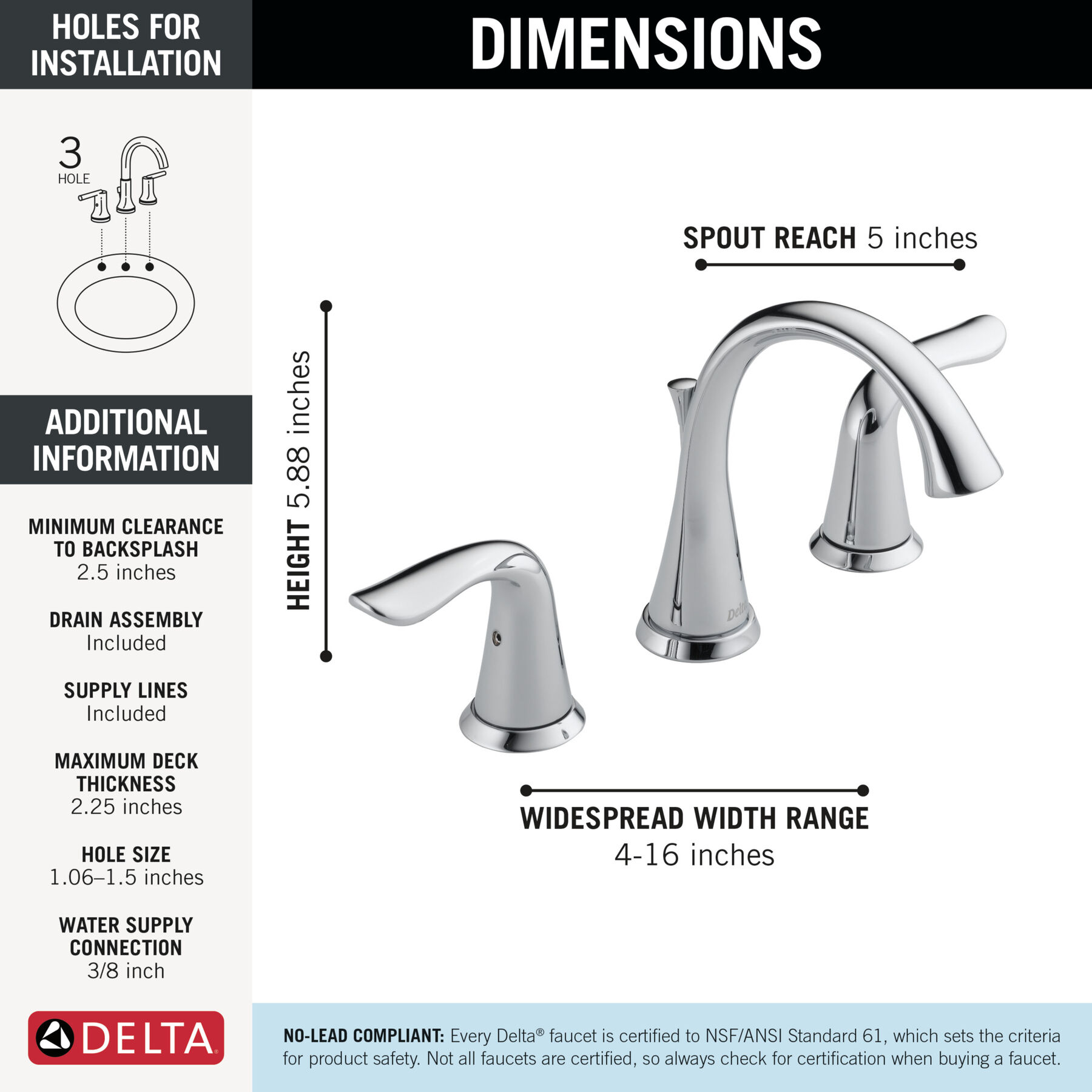 Two Handle Widespread Bathroom Faucet