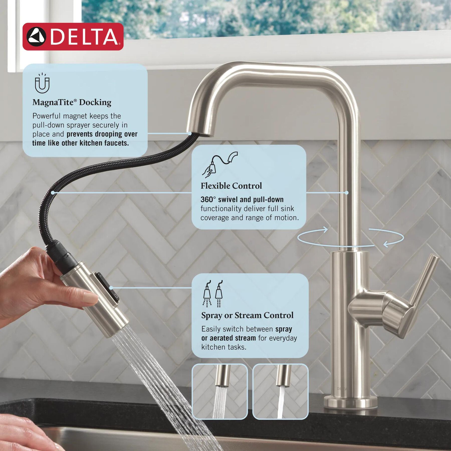 Single Handle Pull-Down Kitchen Faucet