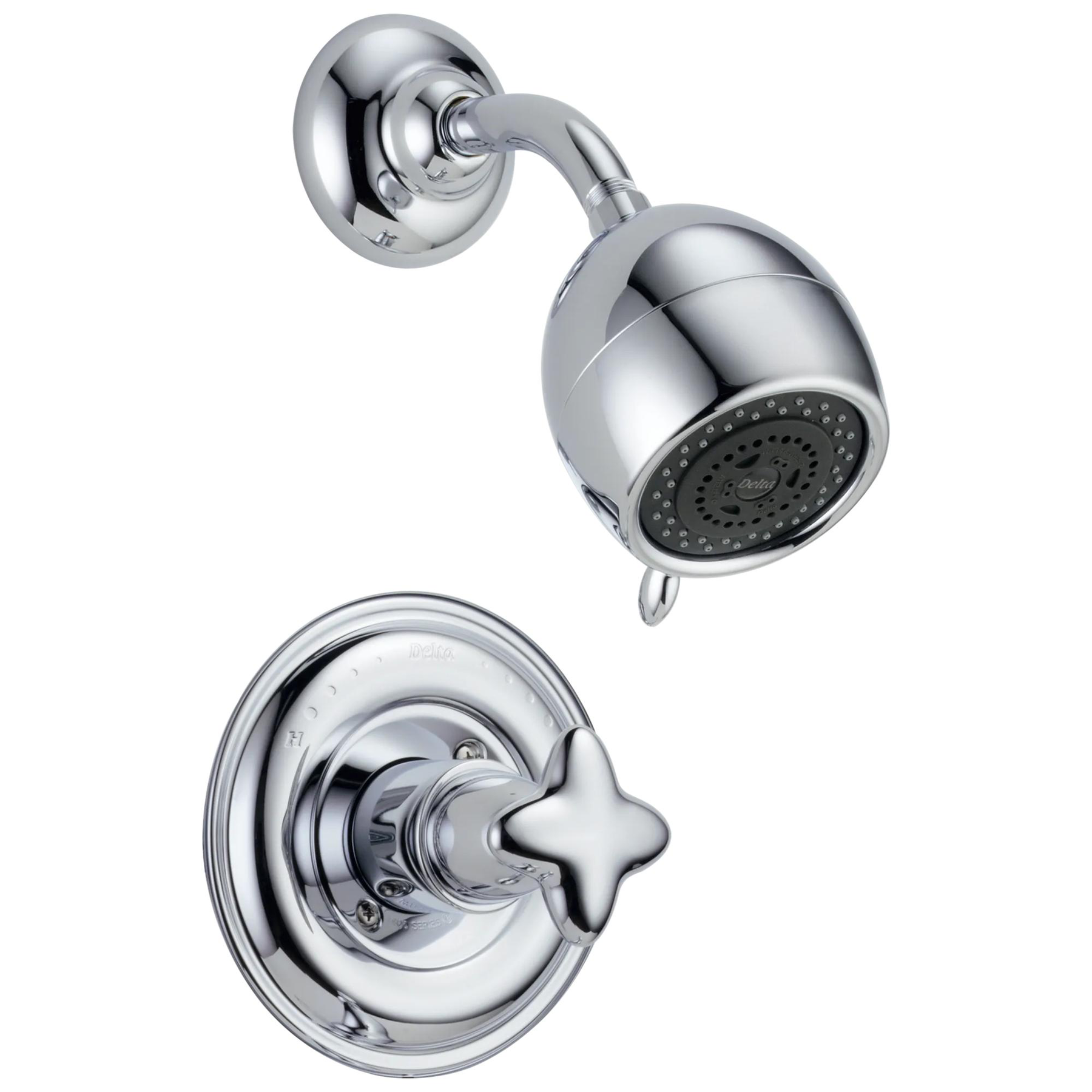 Shower Trim with Metal Cross Handle