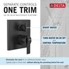 Angular Modern Monitor&reg; 14 Series Valve Trim with 3-Setting Integrated Diverter