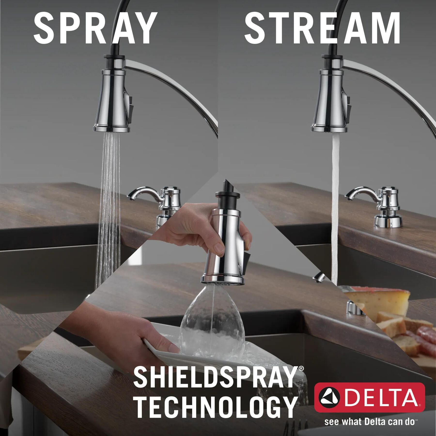 Single Handle Pull-Down Kitchen Faucet with ShieldSpray