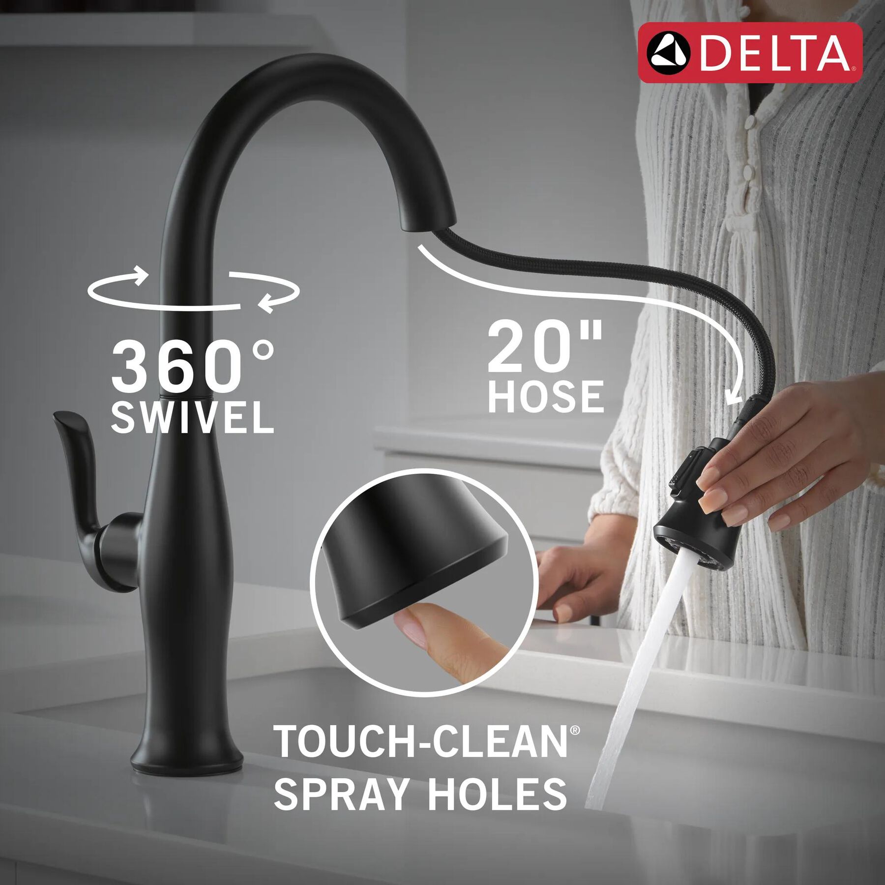 Single Handle Pull-Down Kitchen Faucet