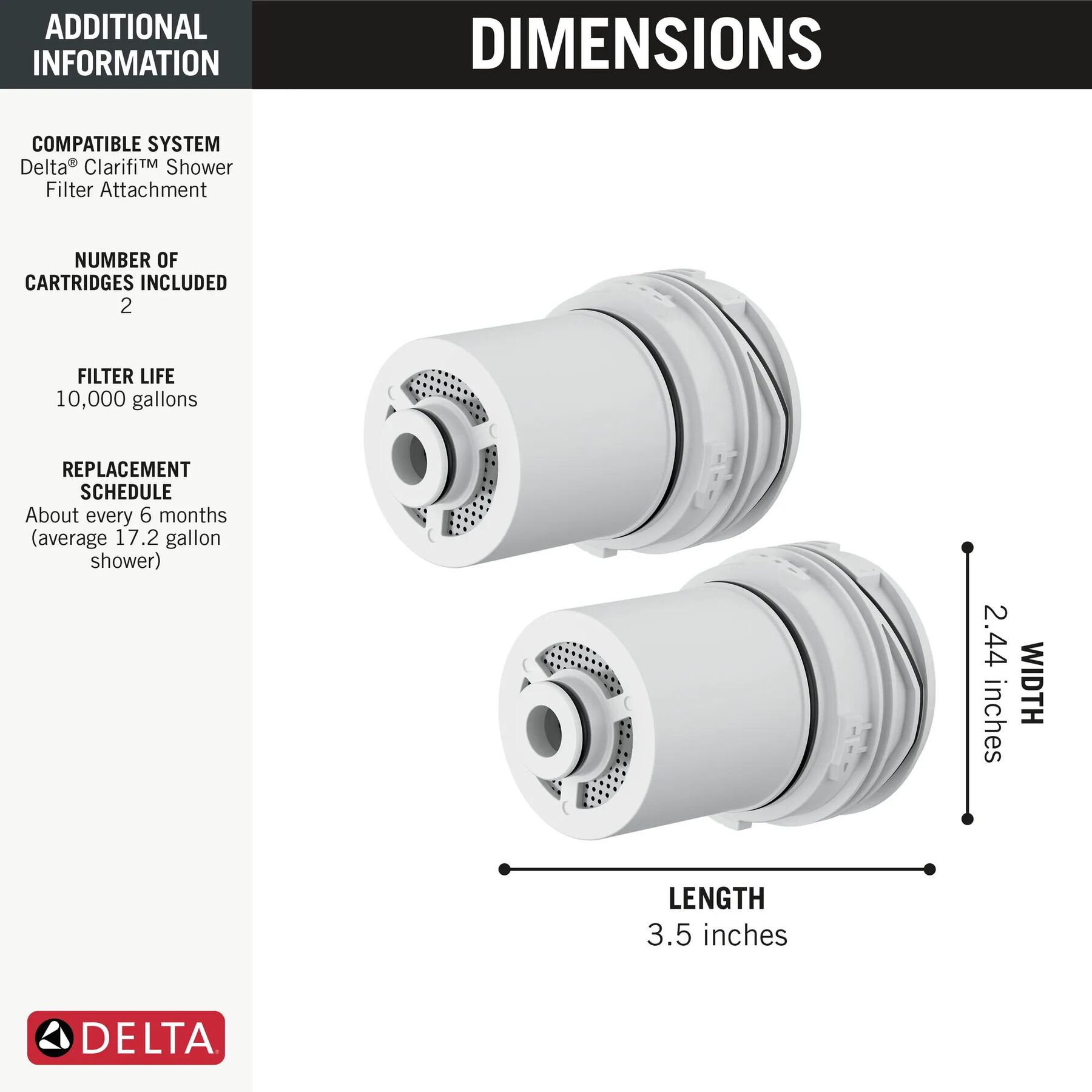Shower Filter Replacement Cartridge 2 Pack