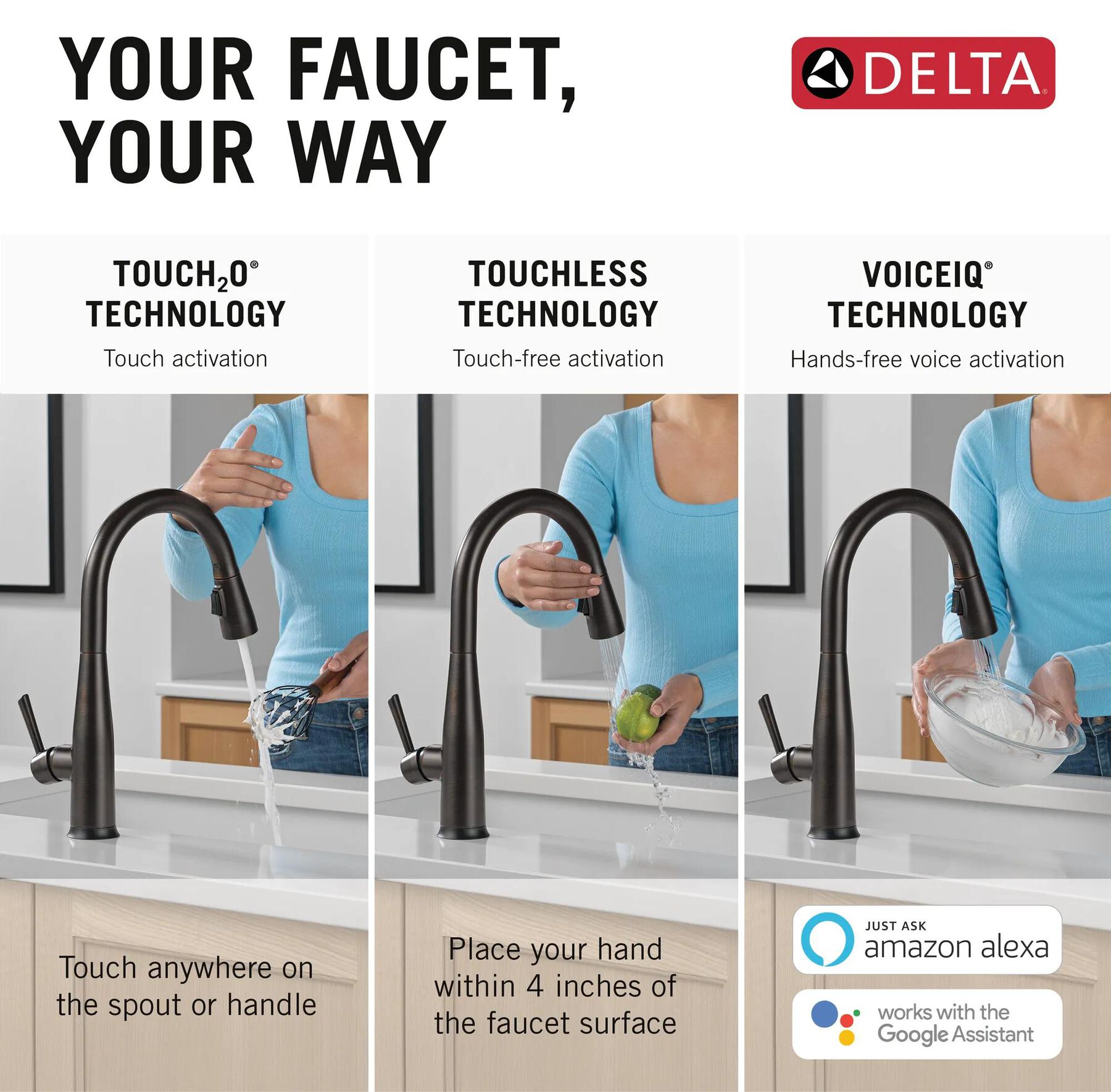 VoiceIQ&reg; Single Handle Pull-Down Faucet with Touch<sub>2</sub>O&reg; Technology (Recertified)
