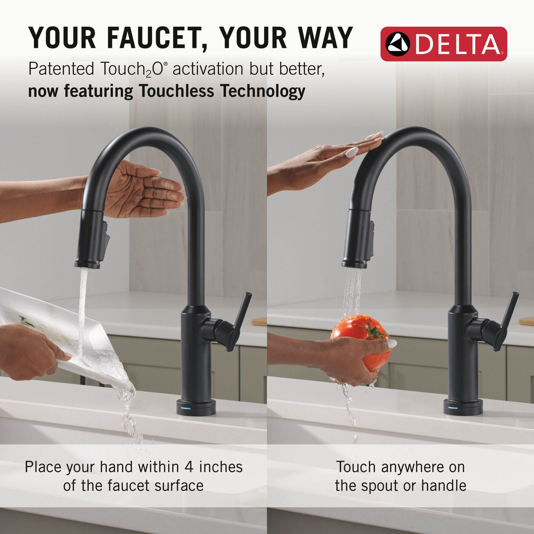 Touch2O&reg; Technology Kitchen Faucet with Touchless Technology