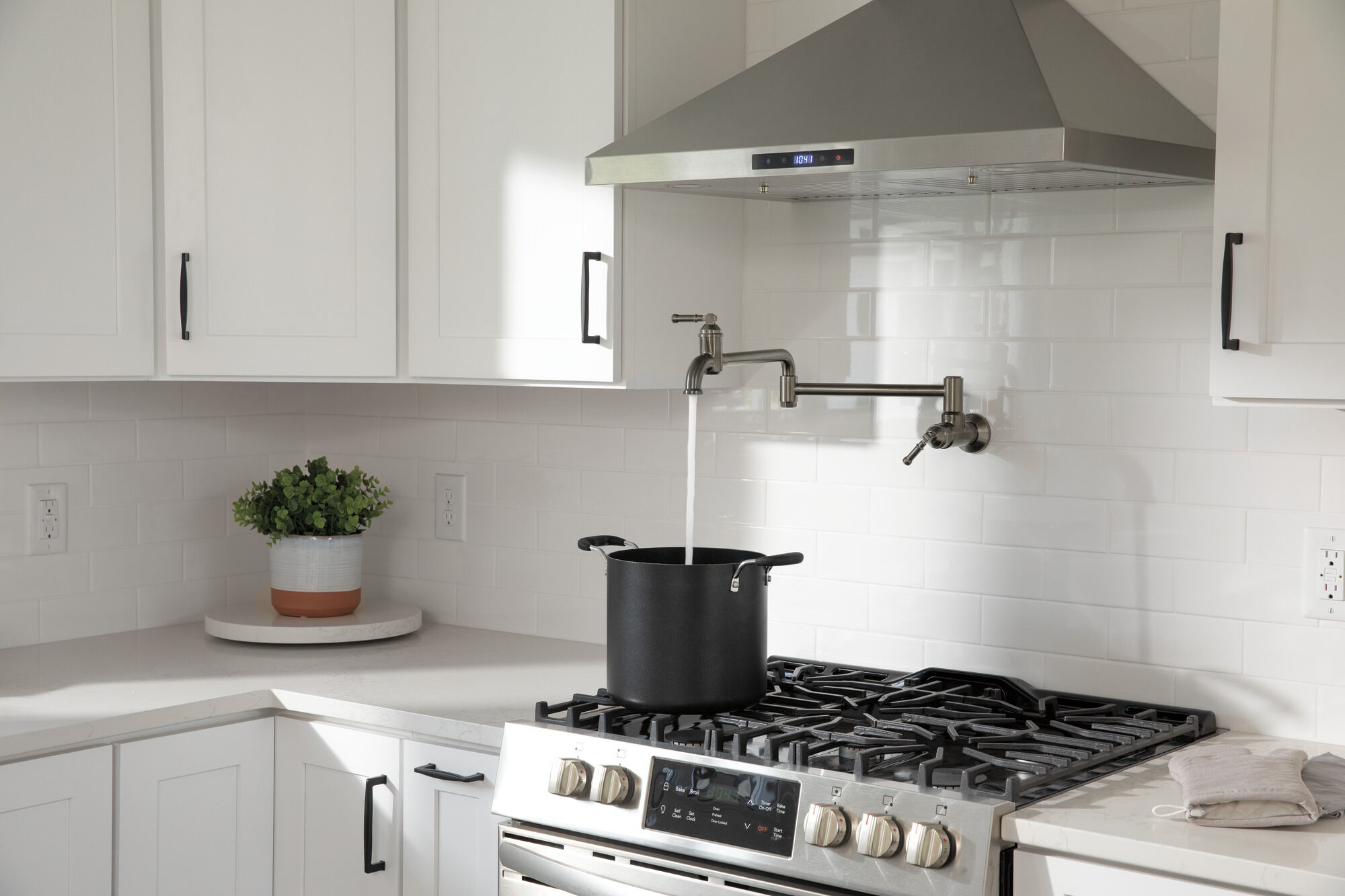 Wall Mount Pot Filler in Black Stainless 1190LFL-KS | Delta Faucet