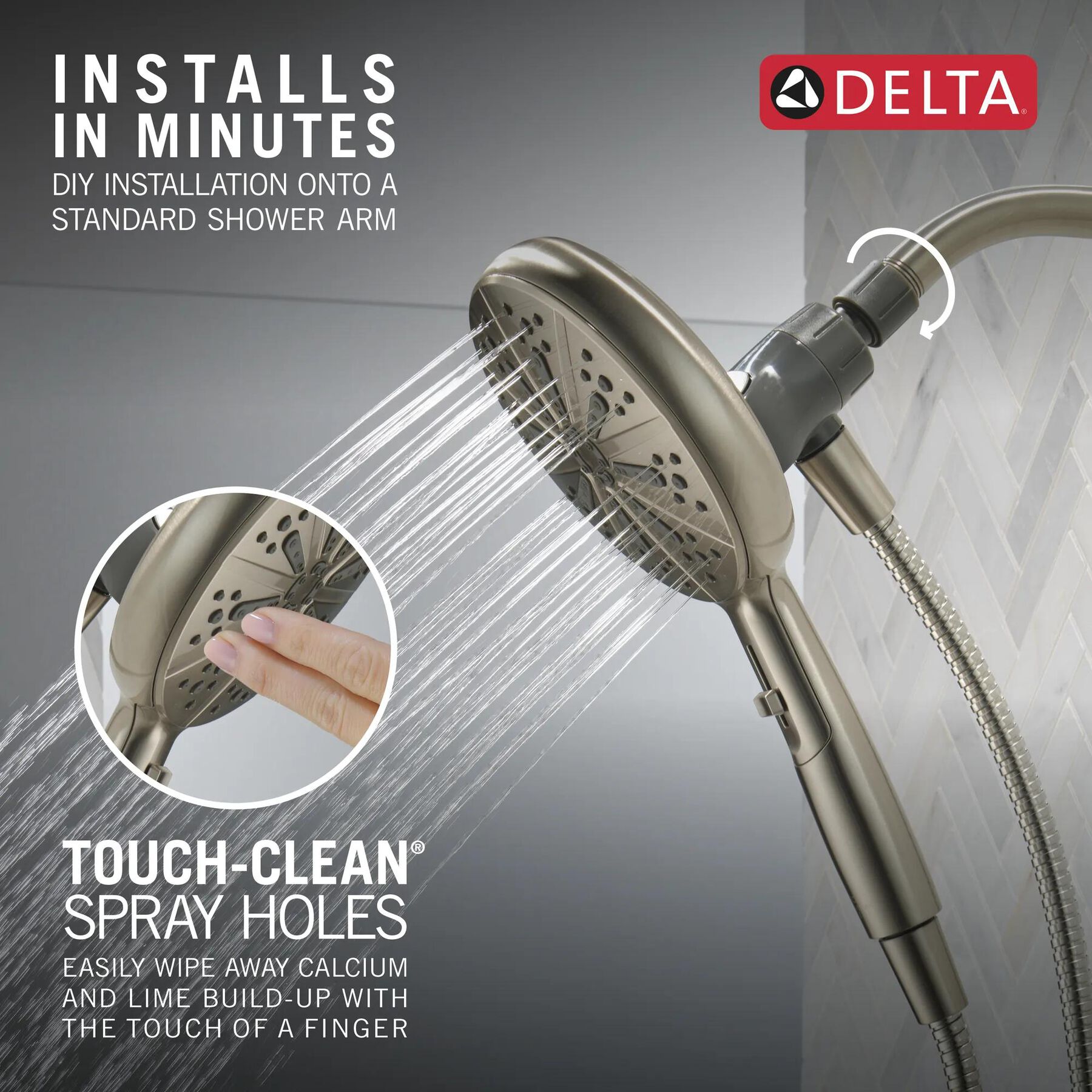 6-Setting SureDock&reg; Magnetic Hand Shower