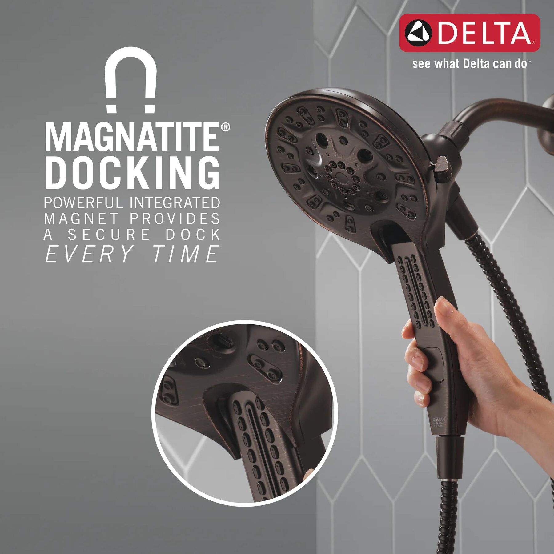 H2Okinetic&reg;&nbsp;In2ition&reg;&nbsp;5-Setting Two-in-One Shower