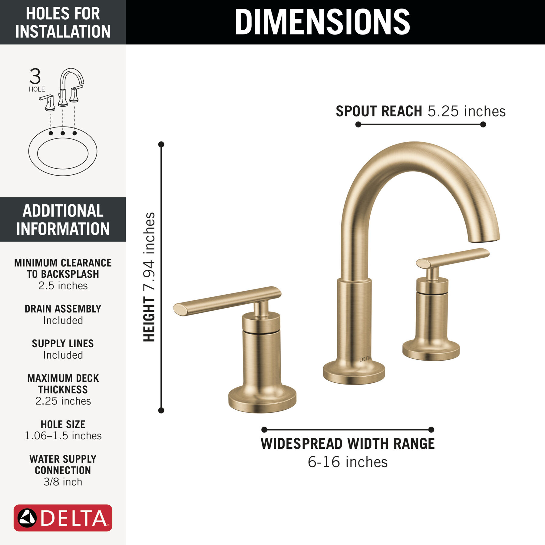 Two Handle Widespread Bathroom Faucet