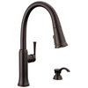 Single Handle Pull-Down Kitchen Faucet with Soap Dispenser and ShieldSpray Technology
