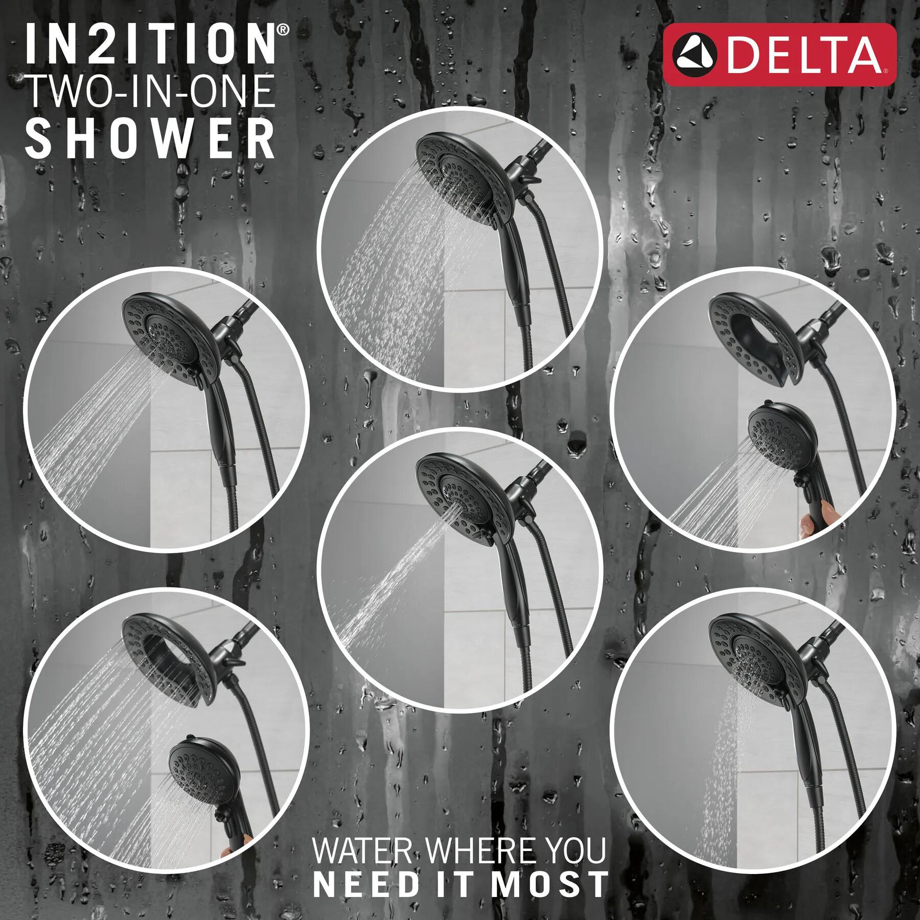 In2ition&reg; 5-Setting Two-in-One Shower (Recertified)