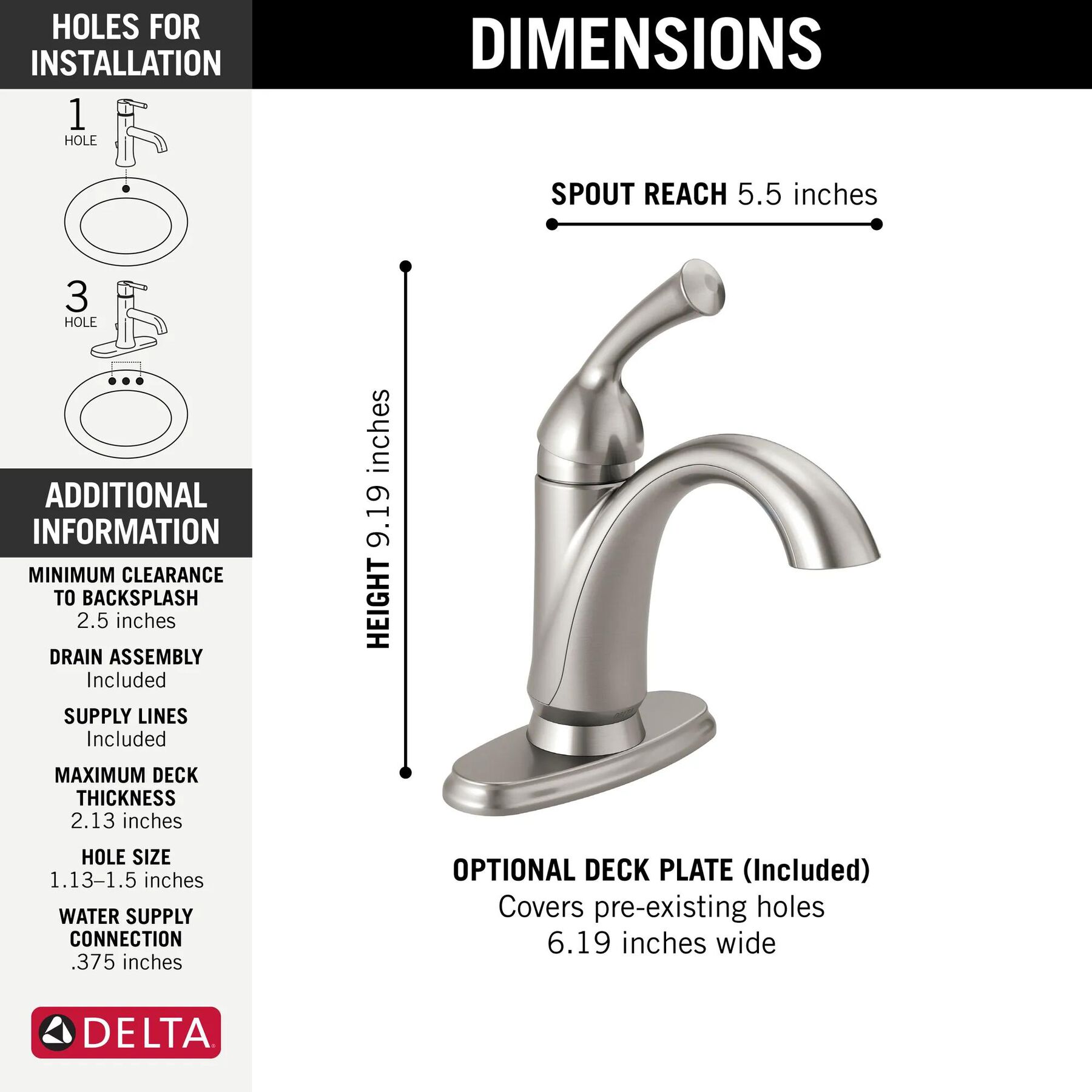 Single Handle Centerset Bathroom Faucet