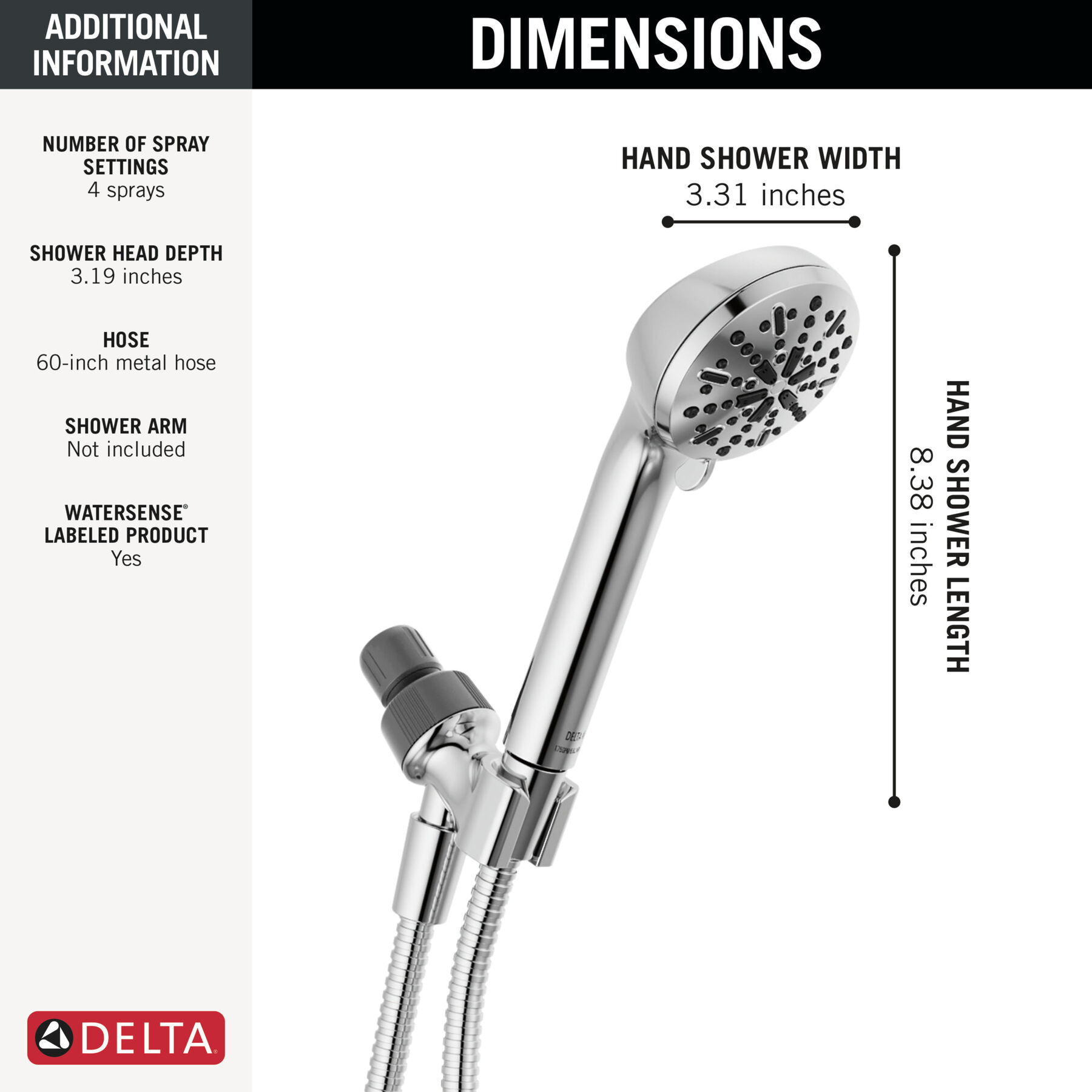 4-Setting Hand Shower