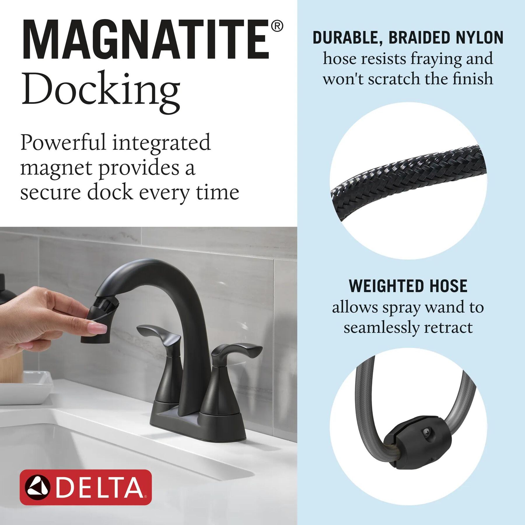 Two Handle Centerset Pull-Down Bathroom Faucet