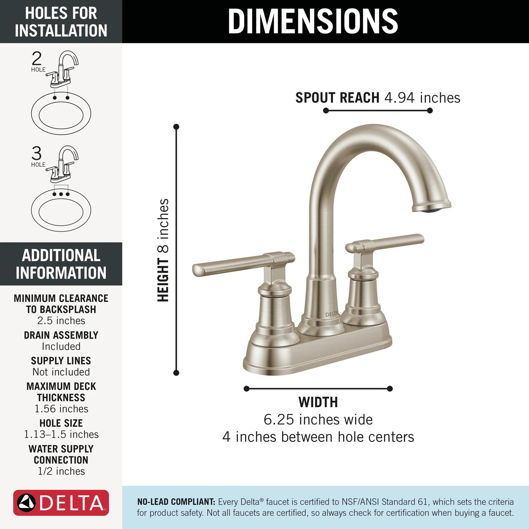 Two Handle Centerset Bathroom Faucet