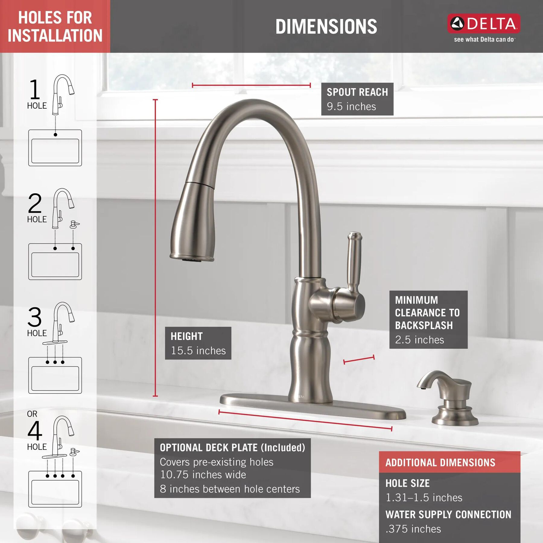 Single Handle Pull-Down Kitchen Faucet with Soap Dispenser and ShieldSpray&reg; Technology (Recertified)