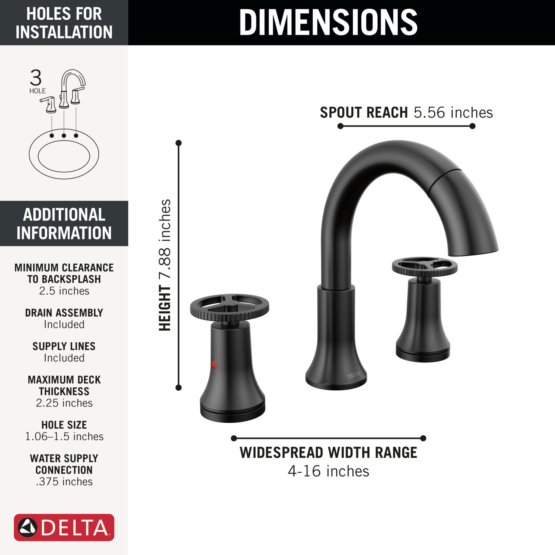 Two Handle Widespread Pull Down Bathroom Faucet