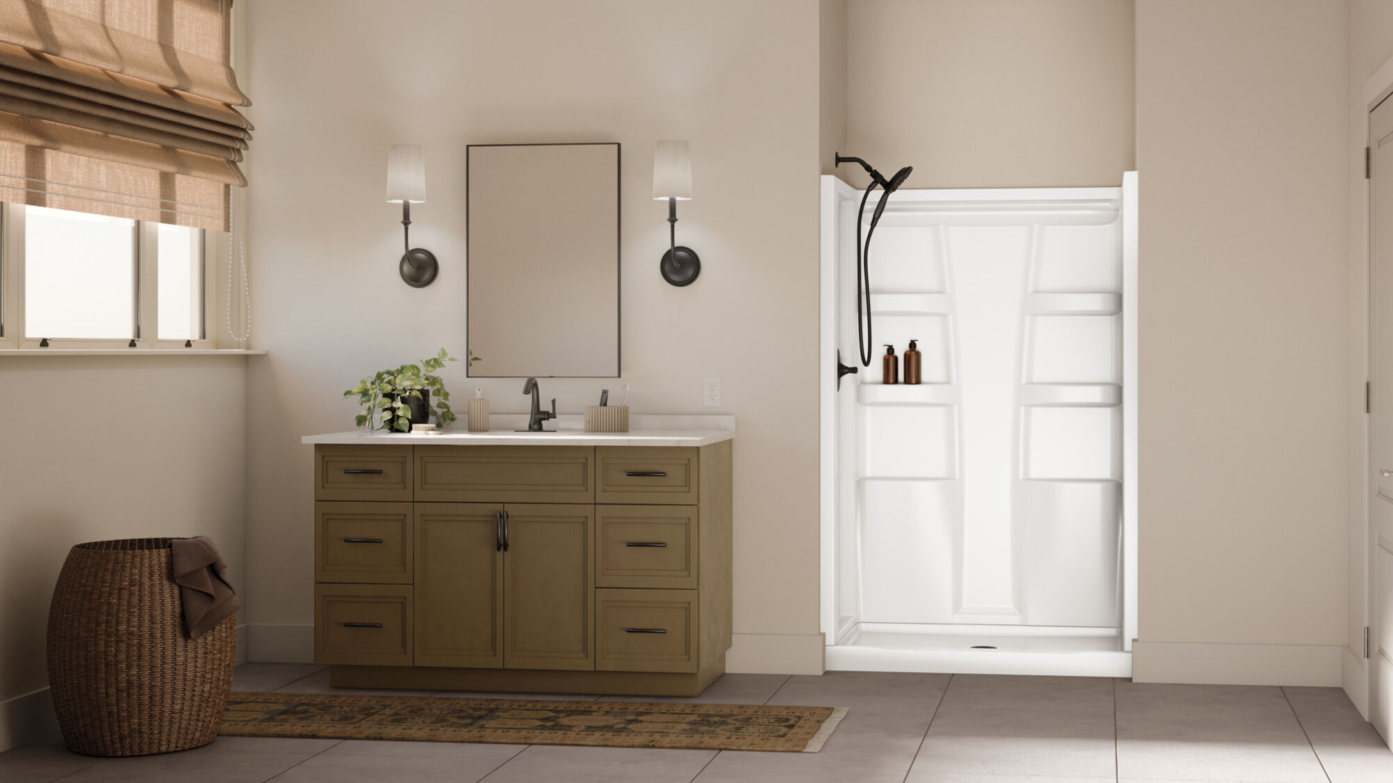 ProCrylic 48 in. Shower Surround in High Gloss White B12208-4834