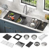 45&rdquo; Workstation Undermount Single Bowl 16 Gauge Stainless Steel Kitchen Sink with 2-Tier&nbsp;WorkFlow&trade; Ledge and Accessories