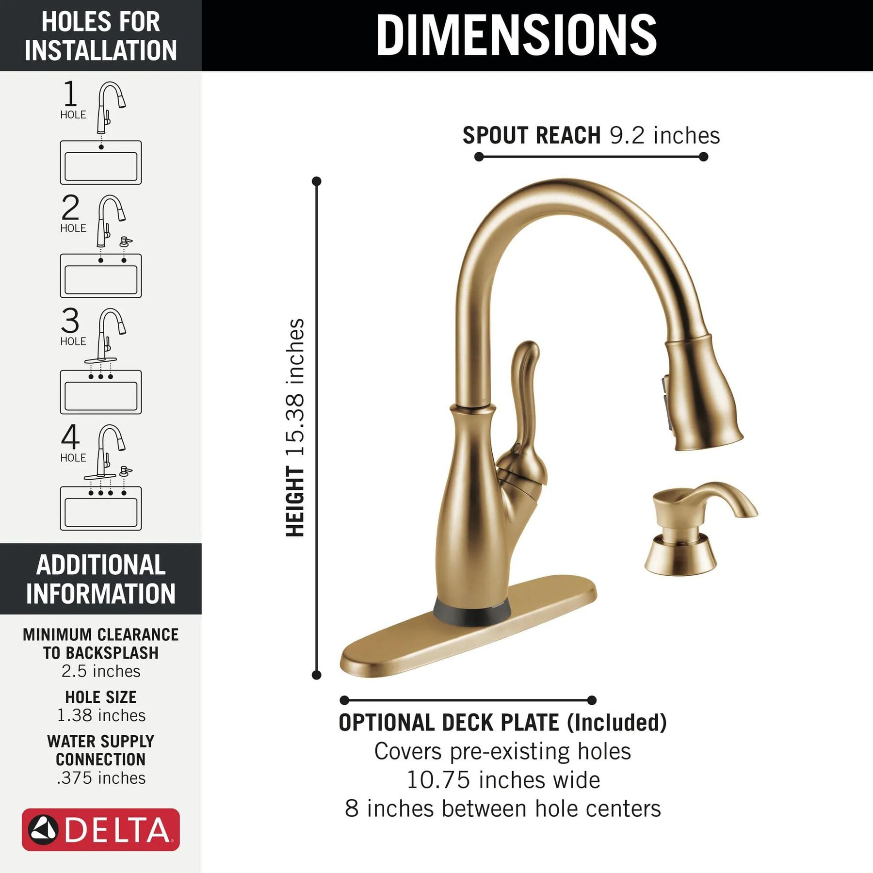 VoiceIQ&reg; Single Handle Pull-Down Faucet with Touch2O Technology and Soap Dispenser