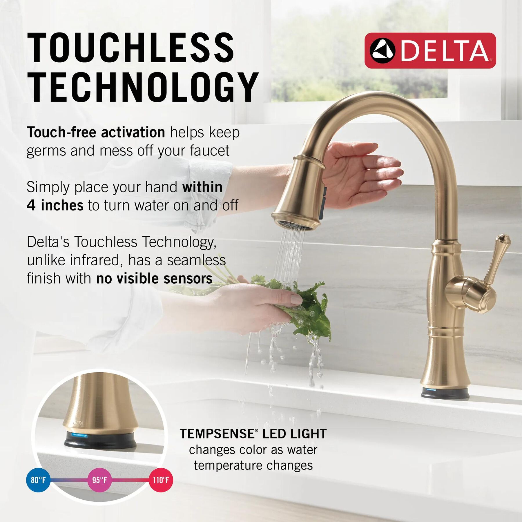 Touch<sub>2</sub>O&reg; Technology Kitchen Faucet with Touchless Technology