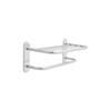 18" Brass Towel Shelf with One Bar, Concealed Mounting