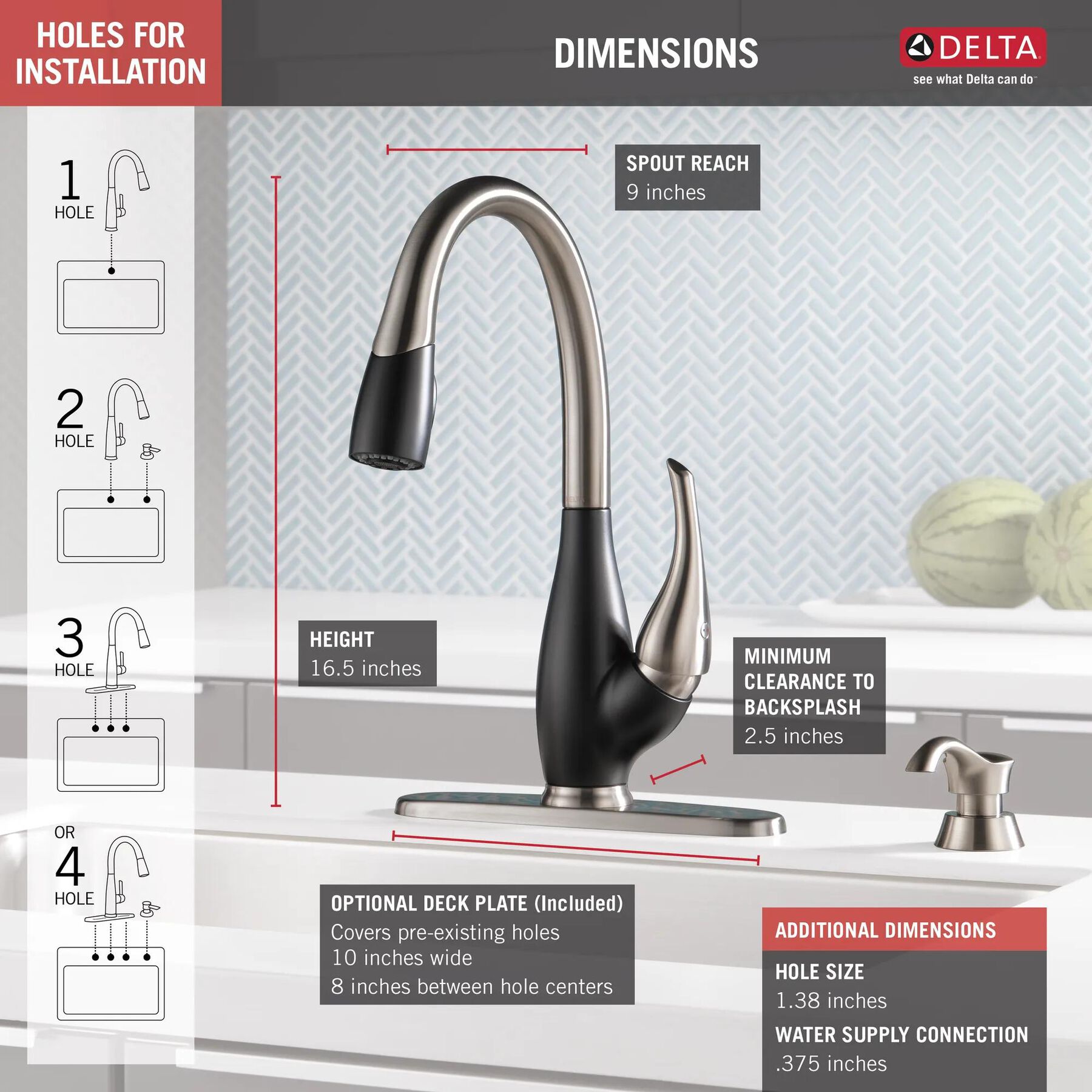 Single Handle Pull-Down Kitchen Faucet with Soap Dispenser