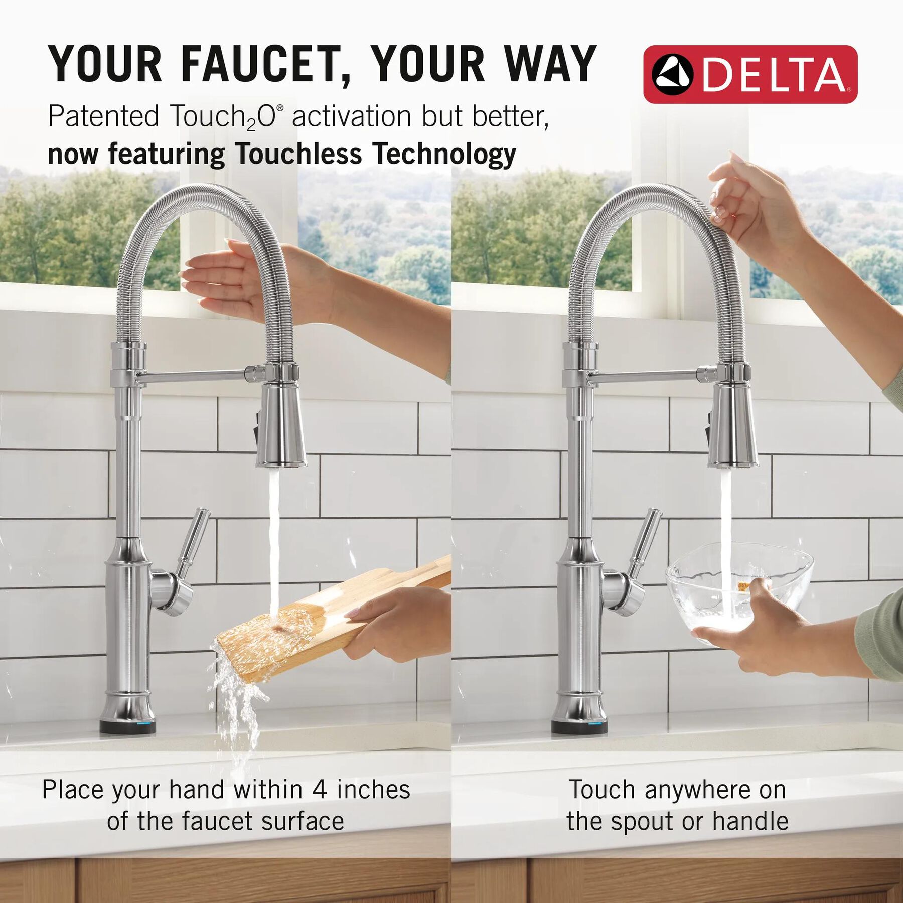 Touch2O&reg; Technology Kitchen Faucet with Touchless Technology