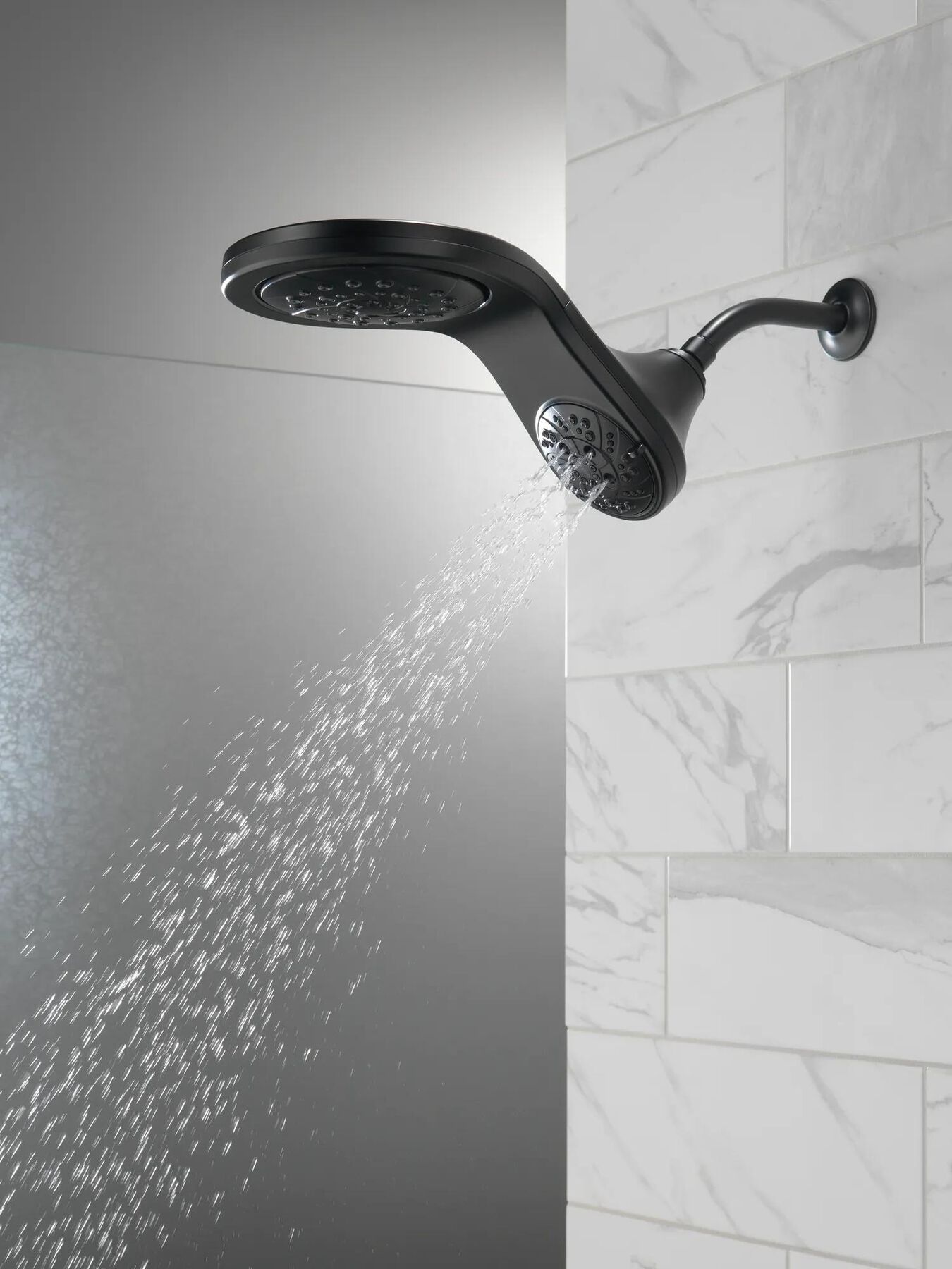 HydroRain&reg; H<sub>2</sub>Okinetic&reg; 5-Setting Two-in-One Shower Head