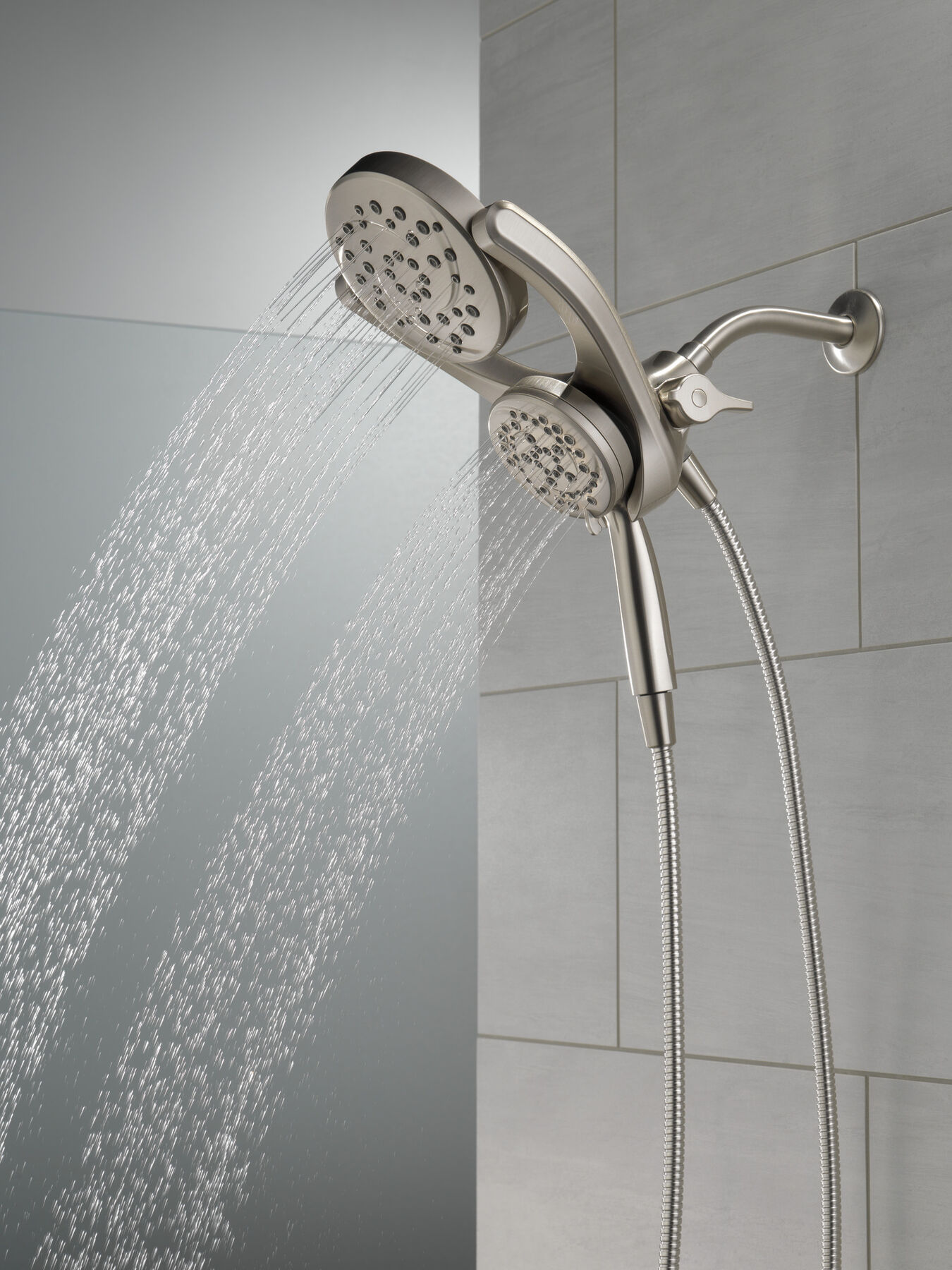 HydroRain&reg; 4-Setting Two-in-One Shower Head