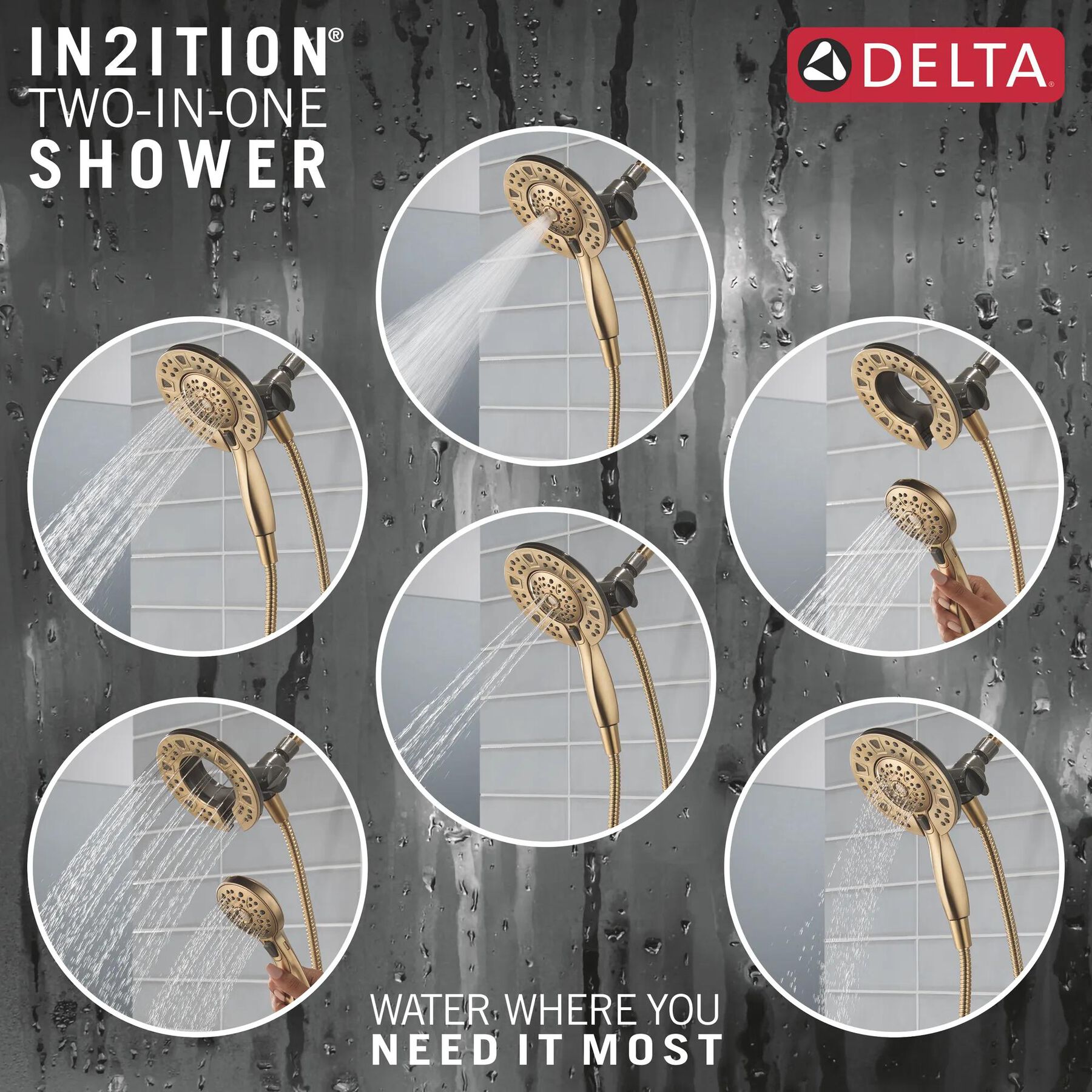 Centerset Lavatory Faucet with 14 Series Tub Shower Trim and Rough Bundle