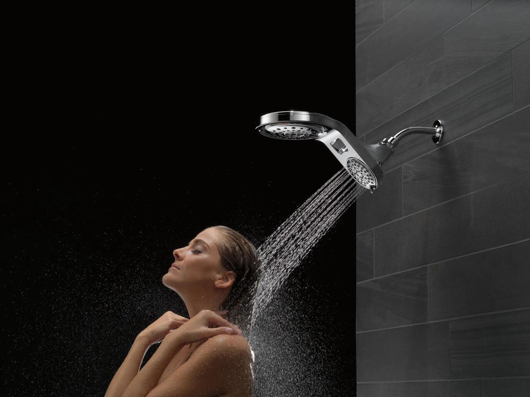 HydroRain&reg; 5-Setting Two-in-One Shower Head