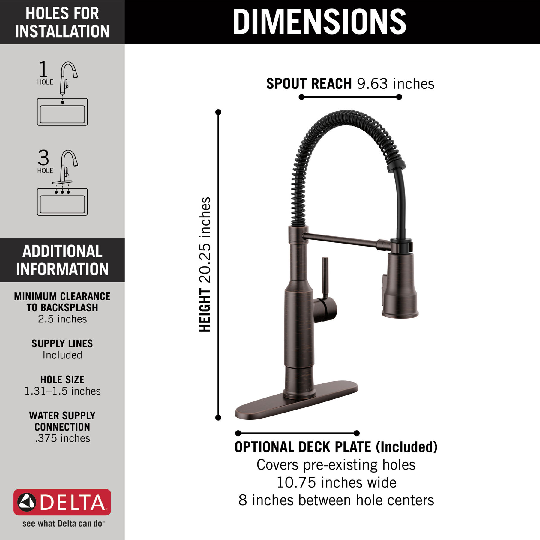 Single-Handle Pull-Down Spring Kitchen Faucet (Recertified)