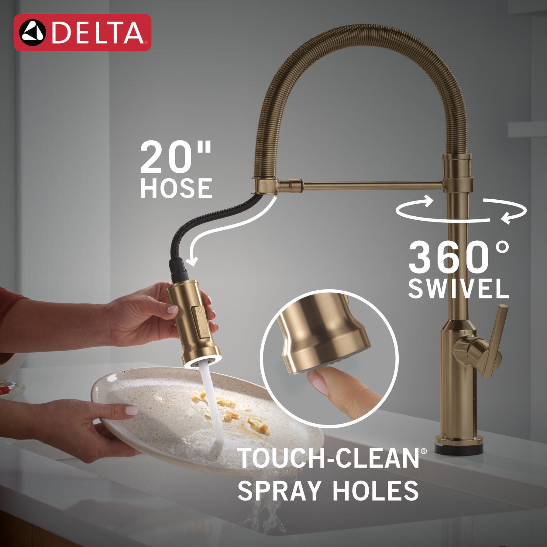 Touch2O&reg; Technology Kitchen Faucet with Touchless Technology