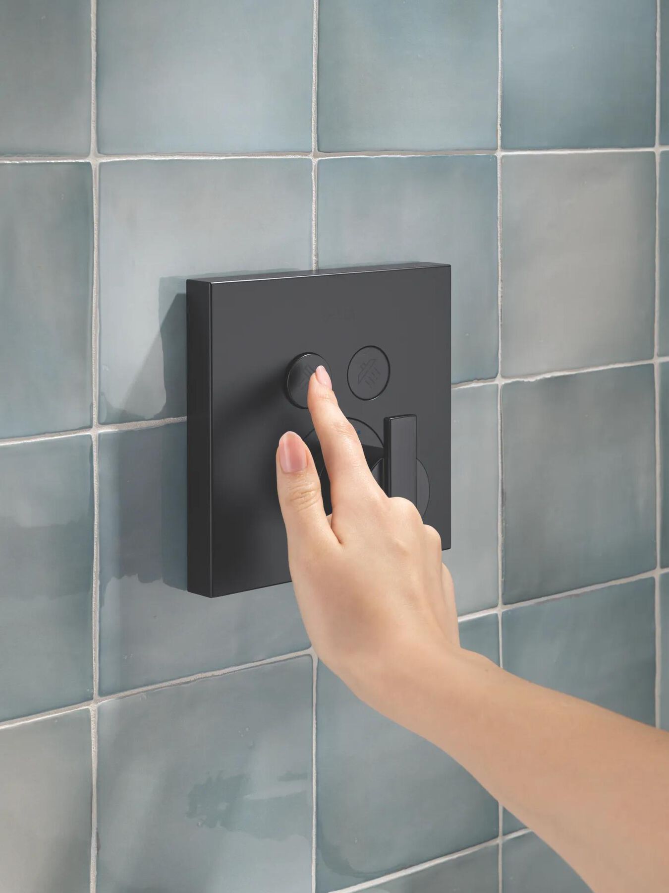 Angular Modern Push-Button Shower