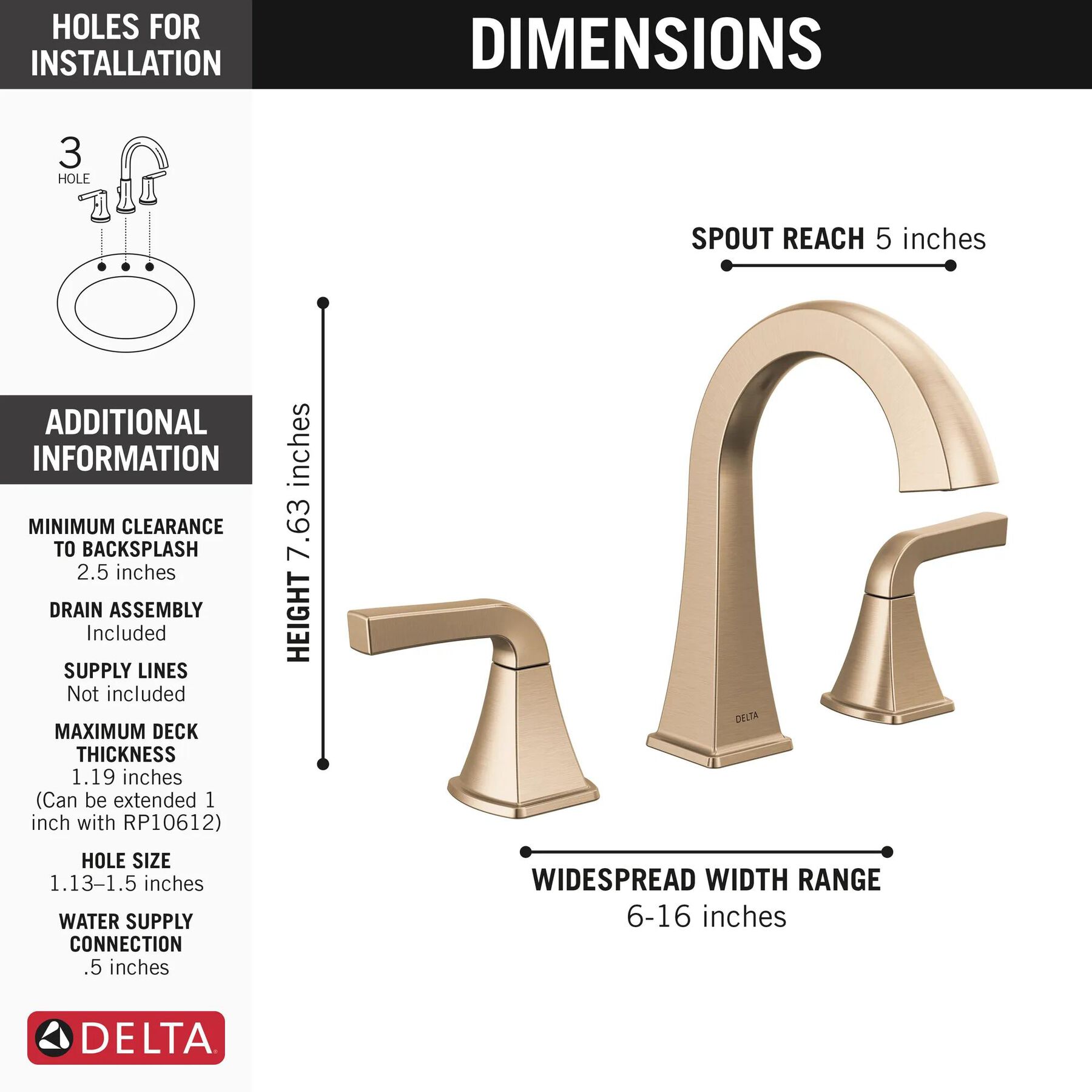 Two Handle Widespread Bathroom Faucet (Recertified)