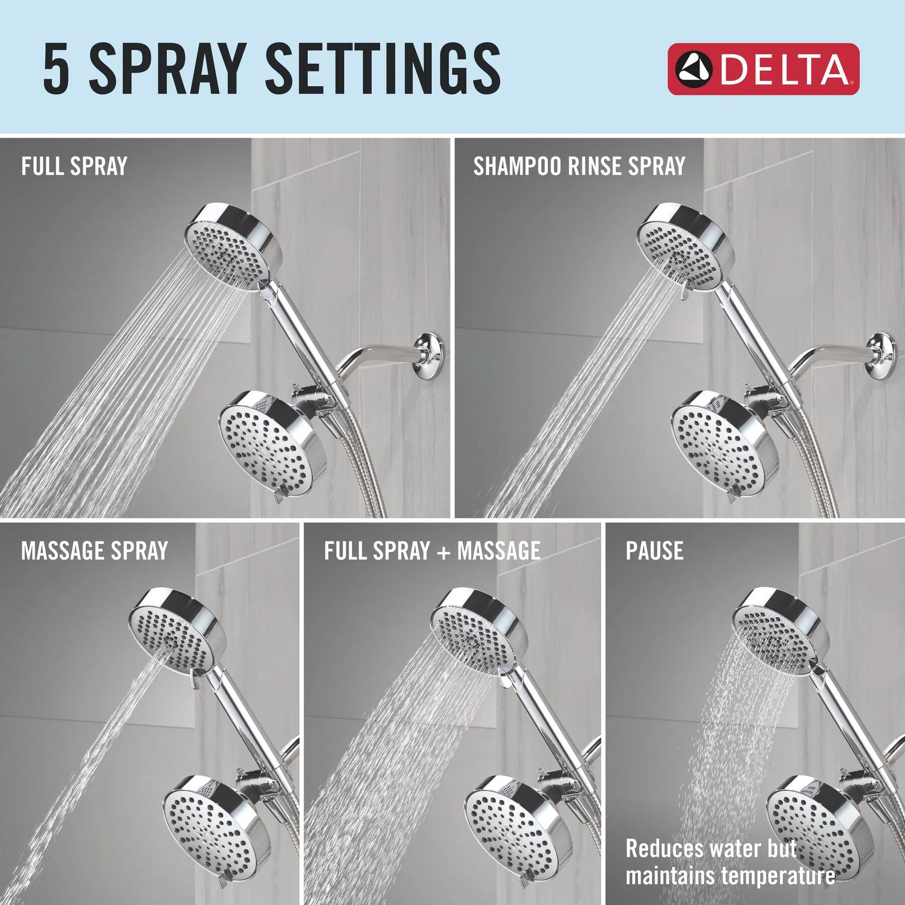 Monitor 14 Series Shower Trim with 5-Setting Combination Showerhead Bundle